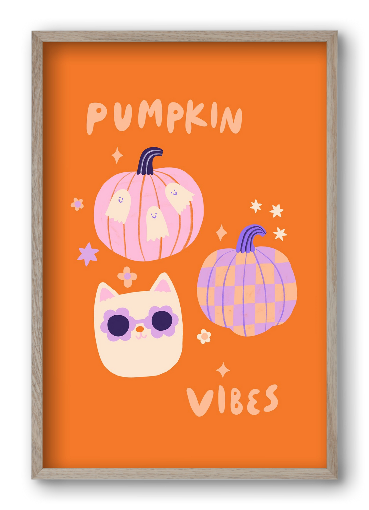Pumpkin Vibes, 40x60 cm (40x60 cm), Tölgy keret