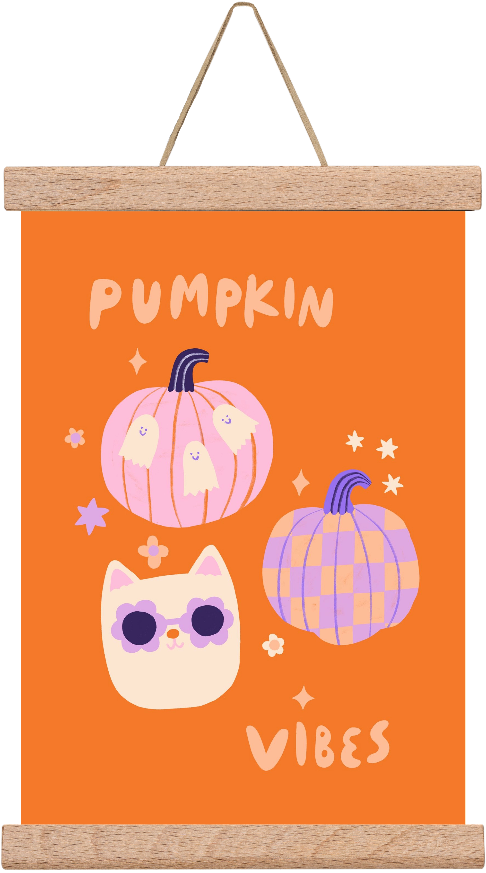Pumpkin Vibes, 20x30 cm (20x30 cm), Tölgy akasztó