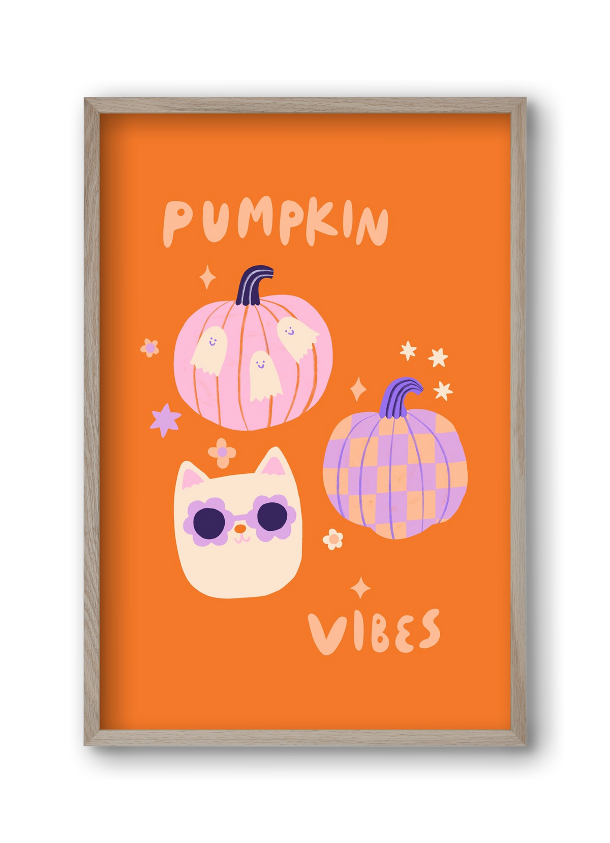 Pumpkin Vibes, 30x45 cm (30x45 cm), Tölgy keret