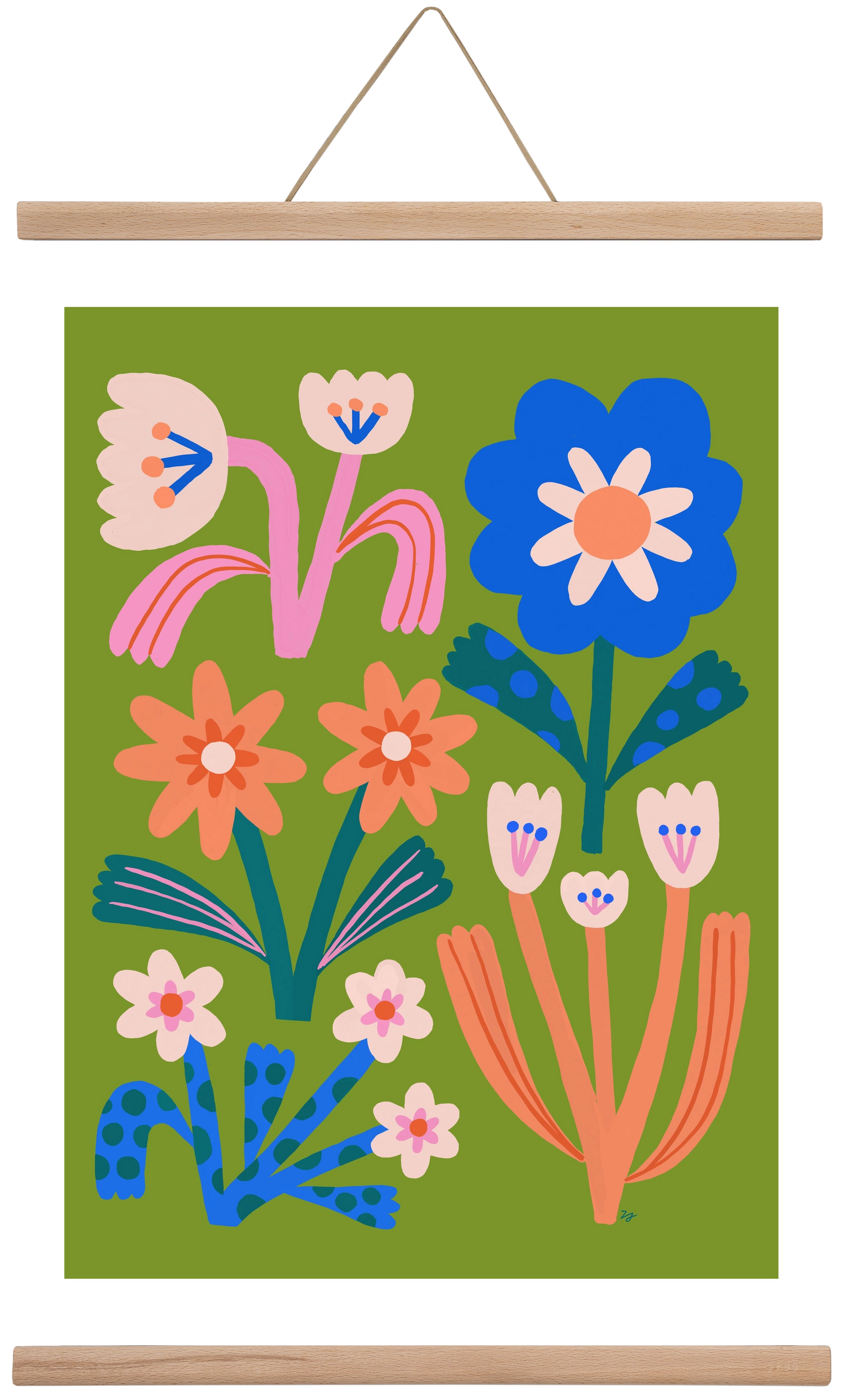 Cute Flowers, 40x60 cm (40x60 cm), Tölgy akasztó