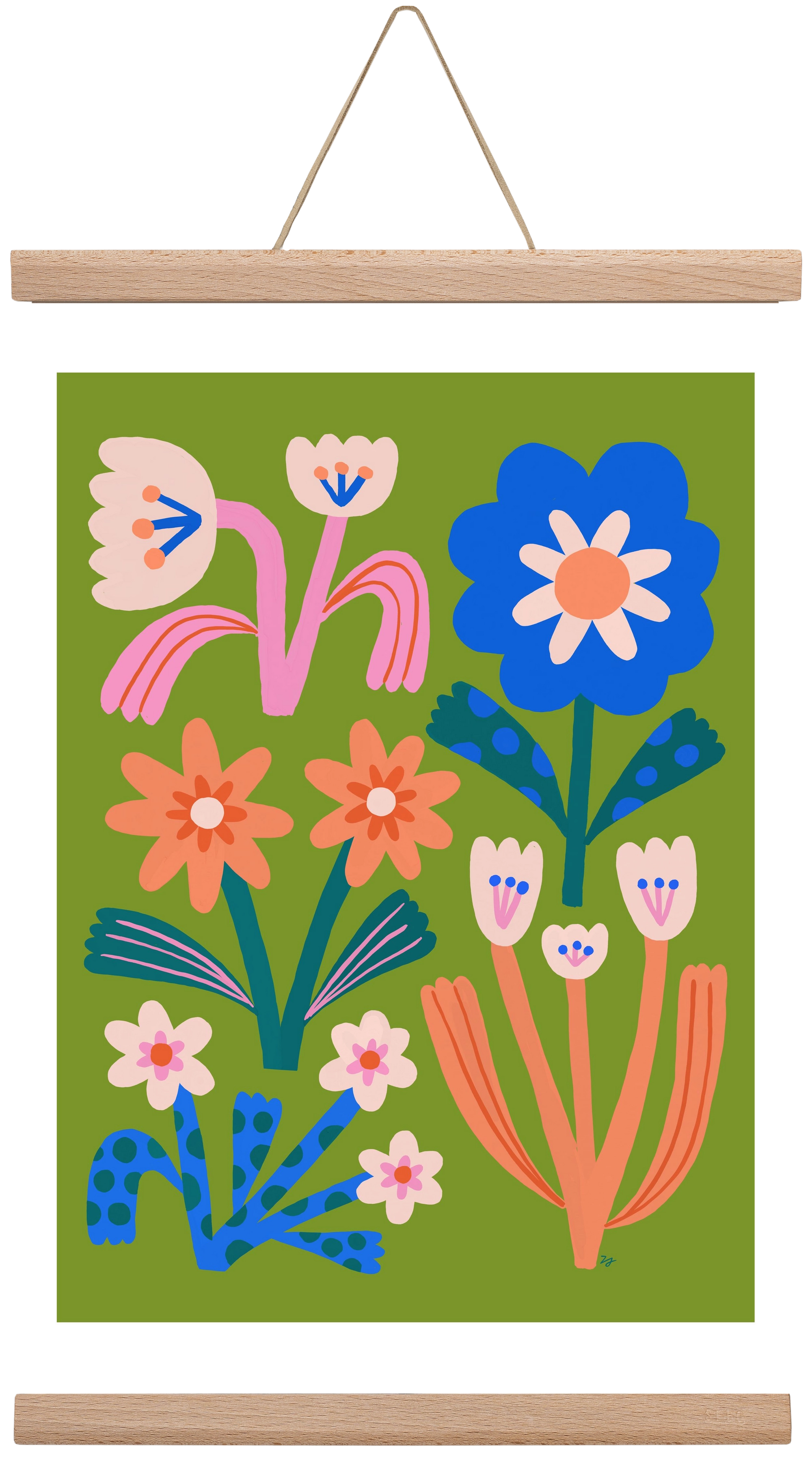 Cute Flowers, 30x45 cm (30x45 cm), Tölgy akasztó