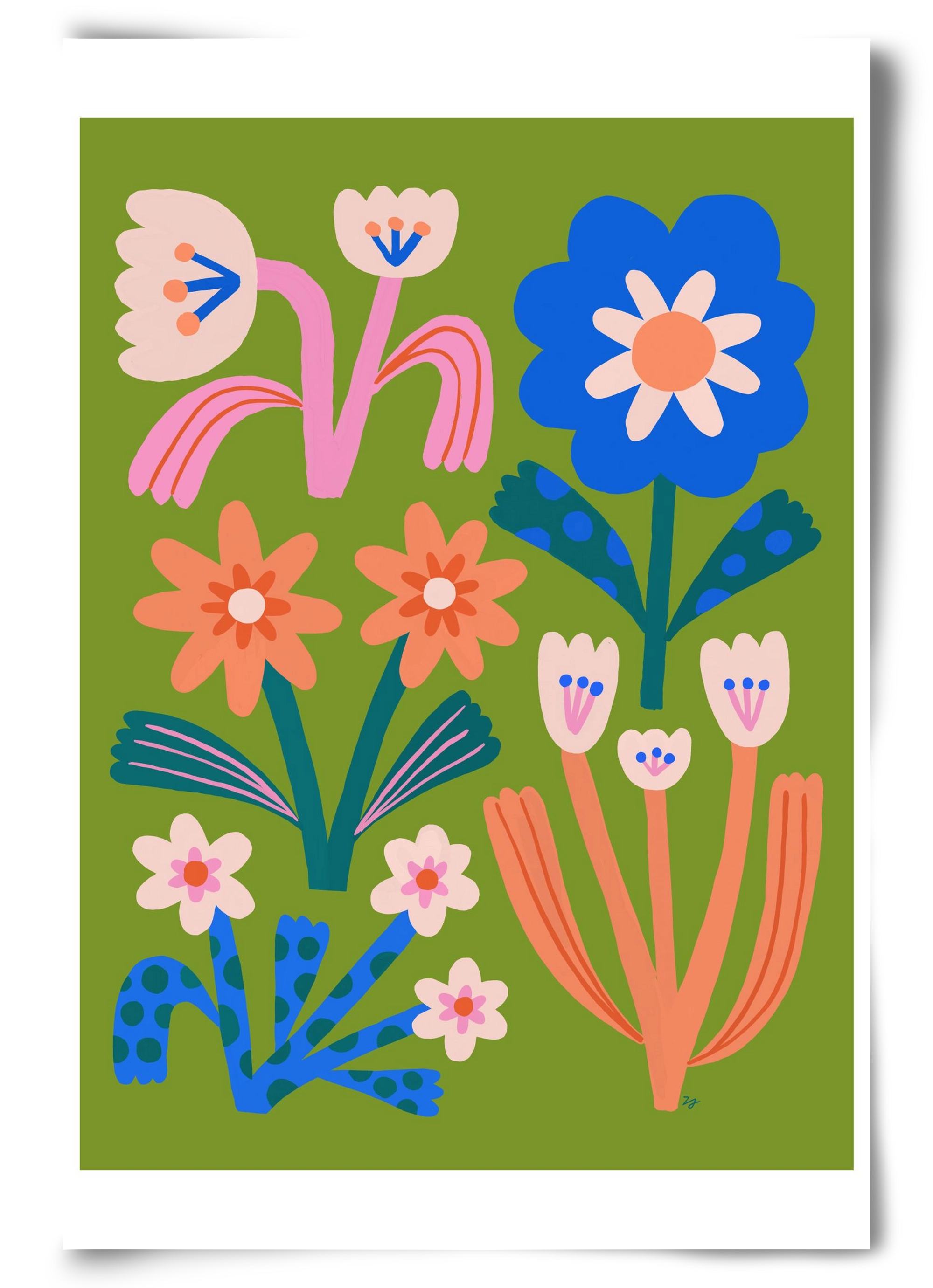 Cute Flowers, 60x90 cm, Keret nélkül