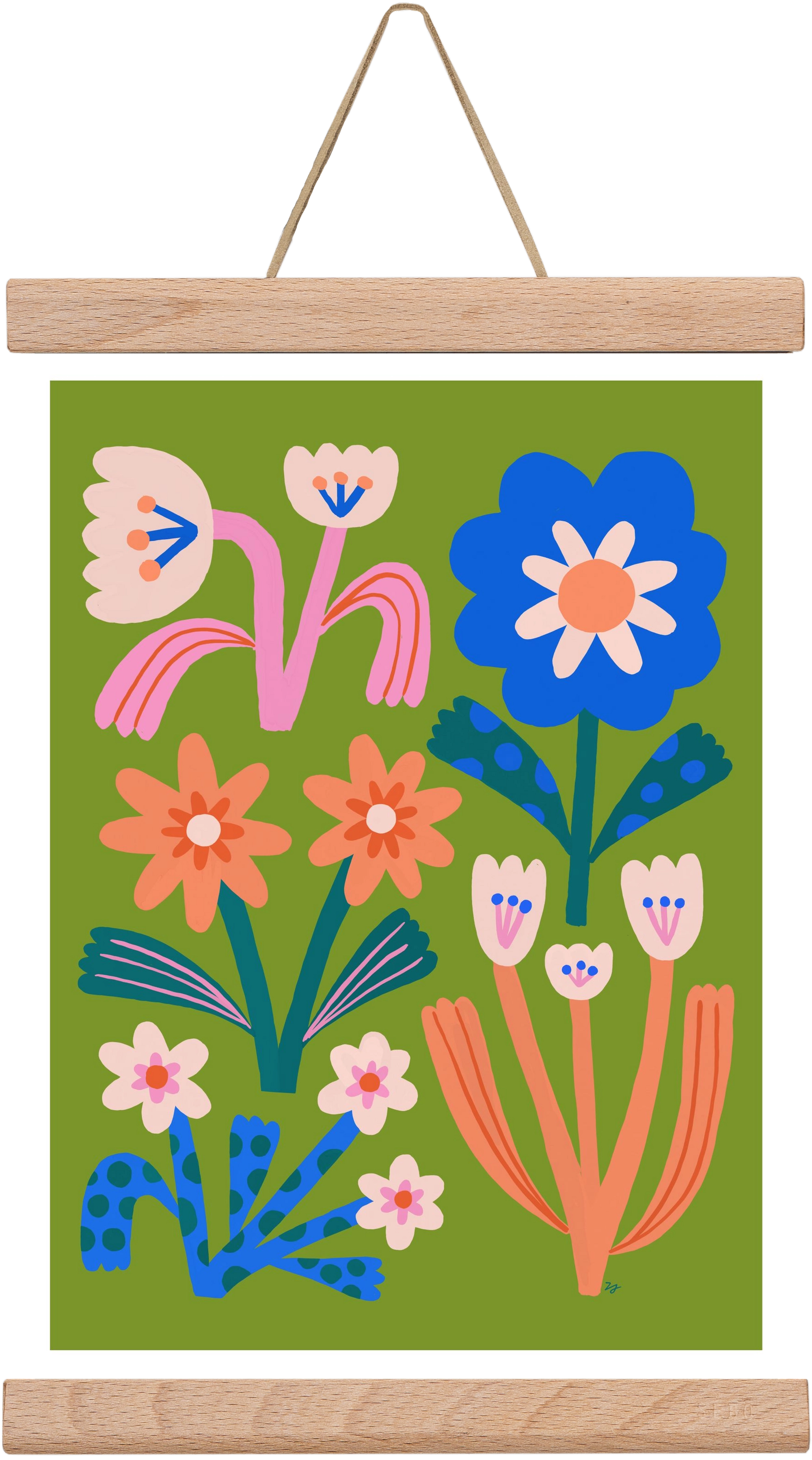 Cute Flowers, 20x30 cm (20x30 cm), Tölgy akasztó