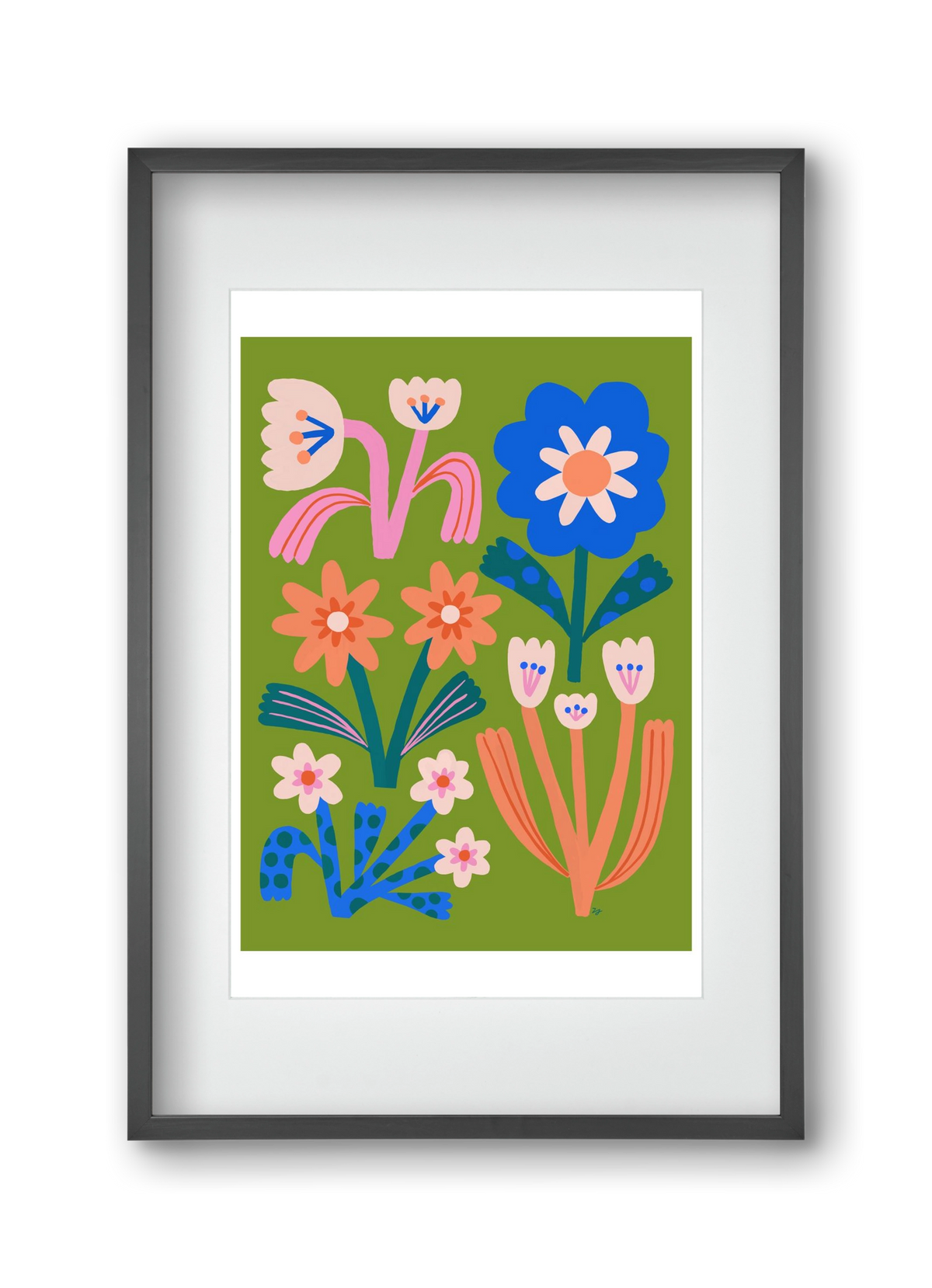 Cute Flowers, 30x45 cm (20x30 cm), Fekete keret, paszpartuval