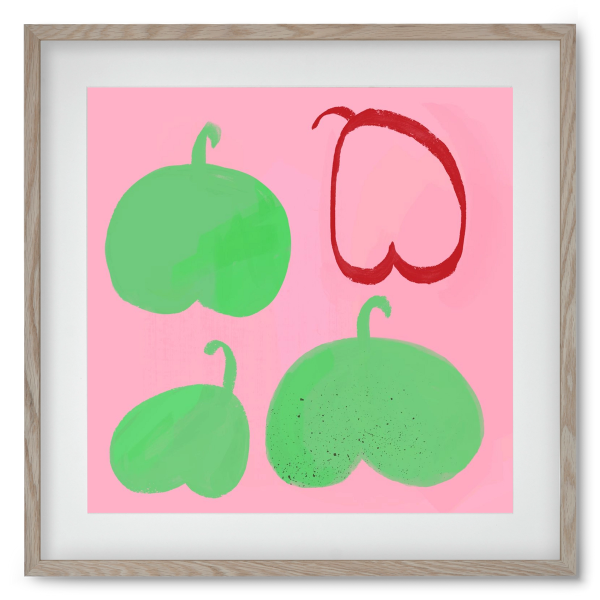 Peras, 50x50 cm (40x40 cm), Tölgy keret, paszpartuval