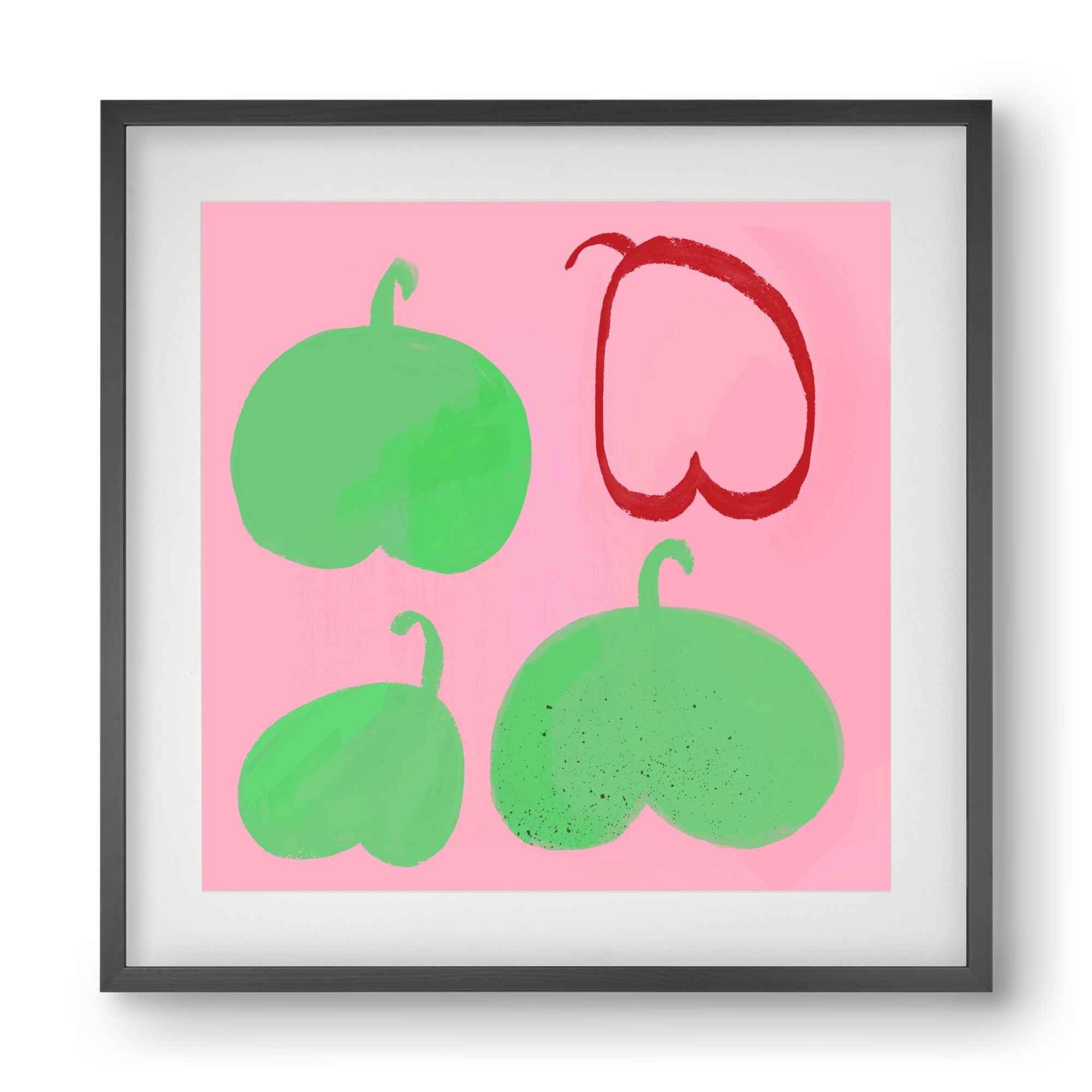 Peras, 40x40 cm (30x30 cm), Fekete keret, paszpartuval