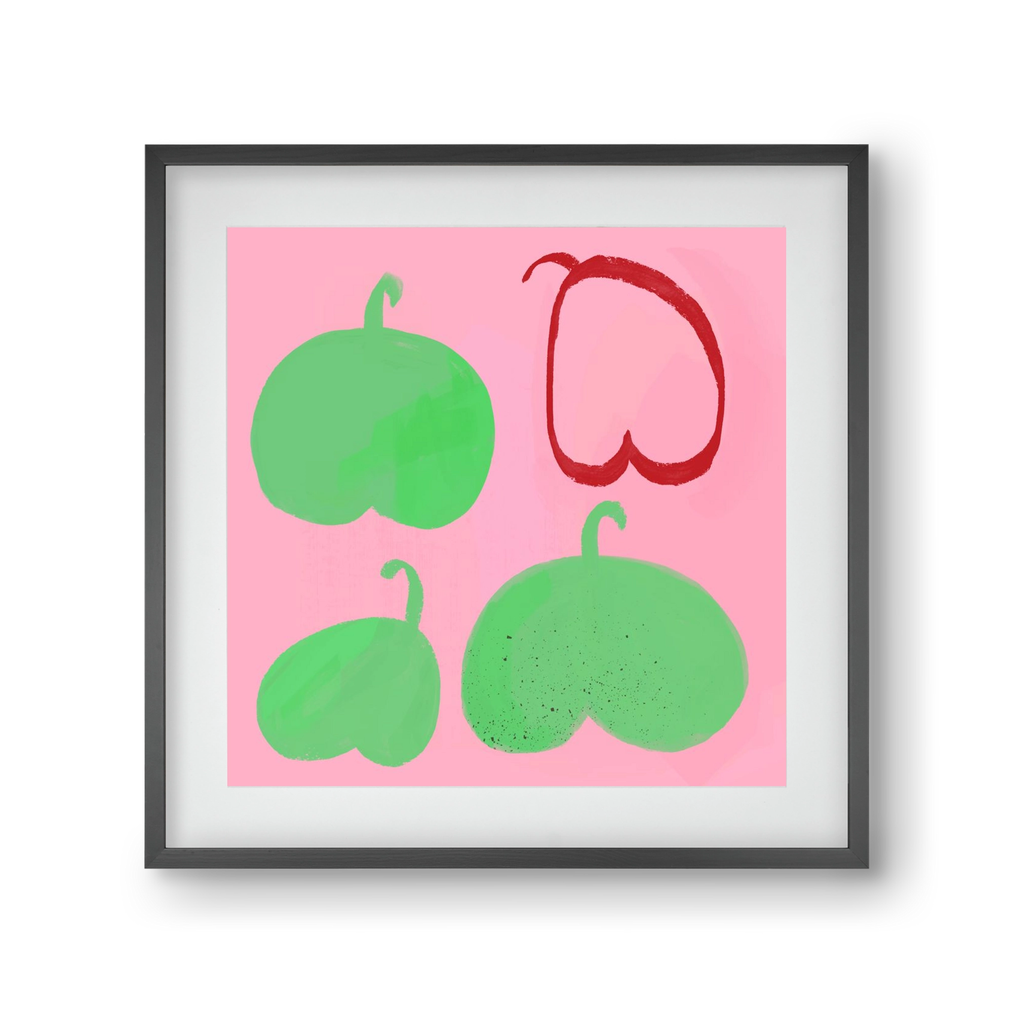 Peras, 30x30 cm (20x20 cm), Fekete keret, paszpartuval