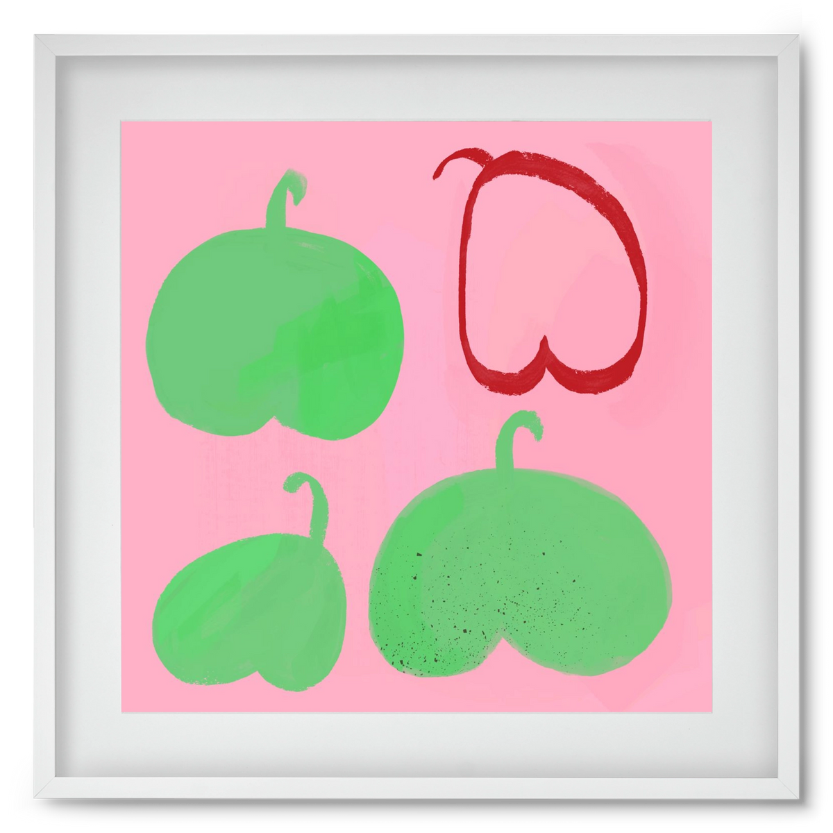 Peras, 50x50 cm (40x40 cm), Fehér keret, paszpartuval