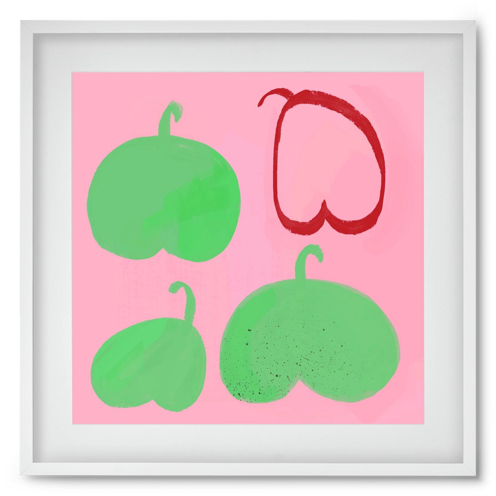Peras, 50x50 cm (40x40 cm), Fehér keret, paszpartuval