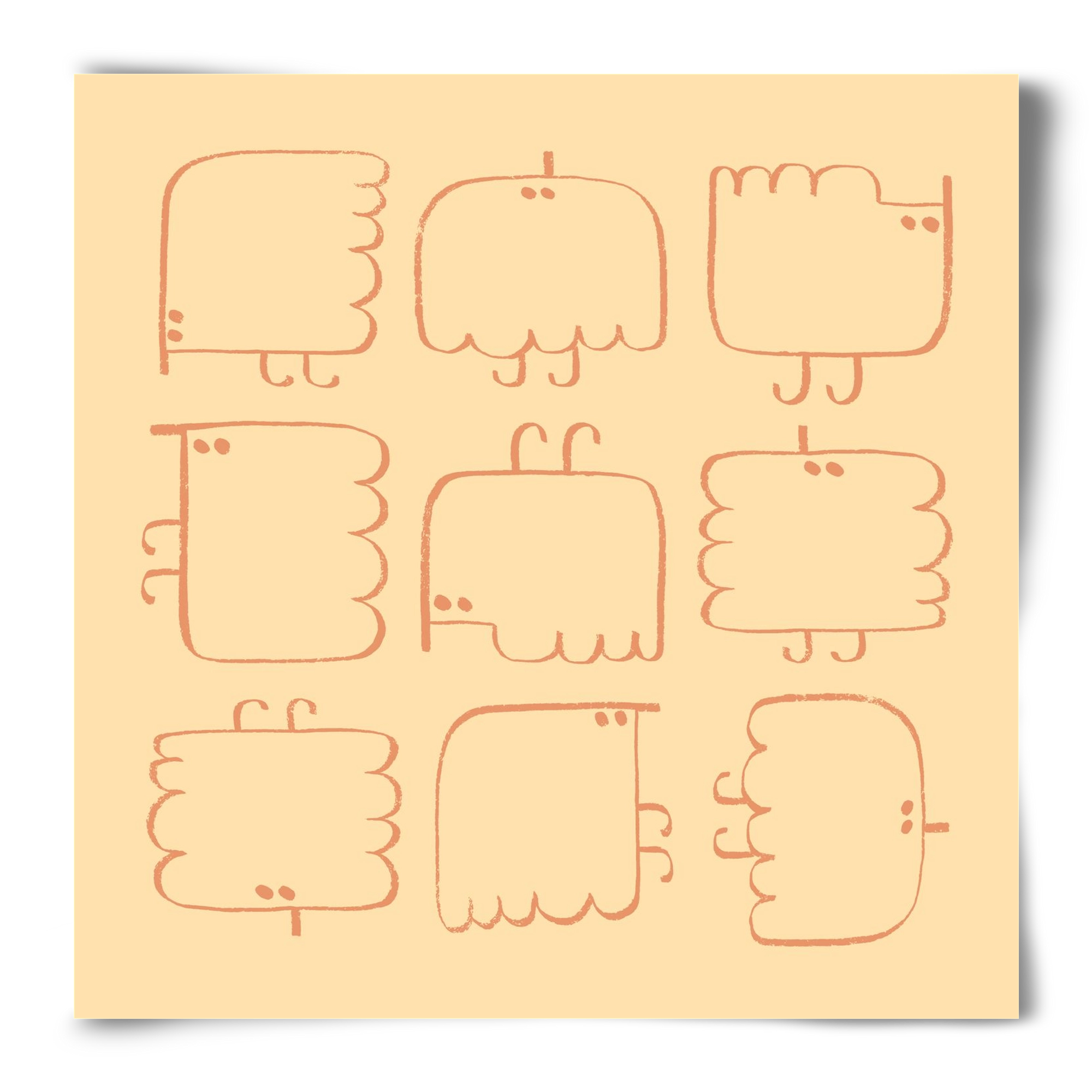 Funny Bird (cream), 50x50 cm, Keret nélkül