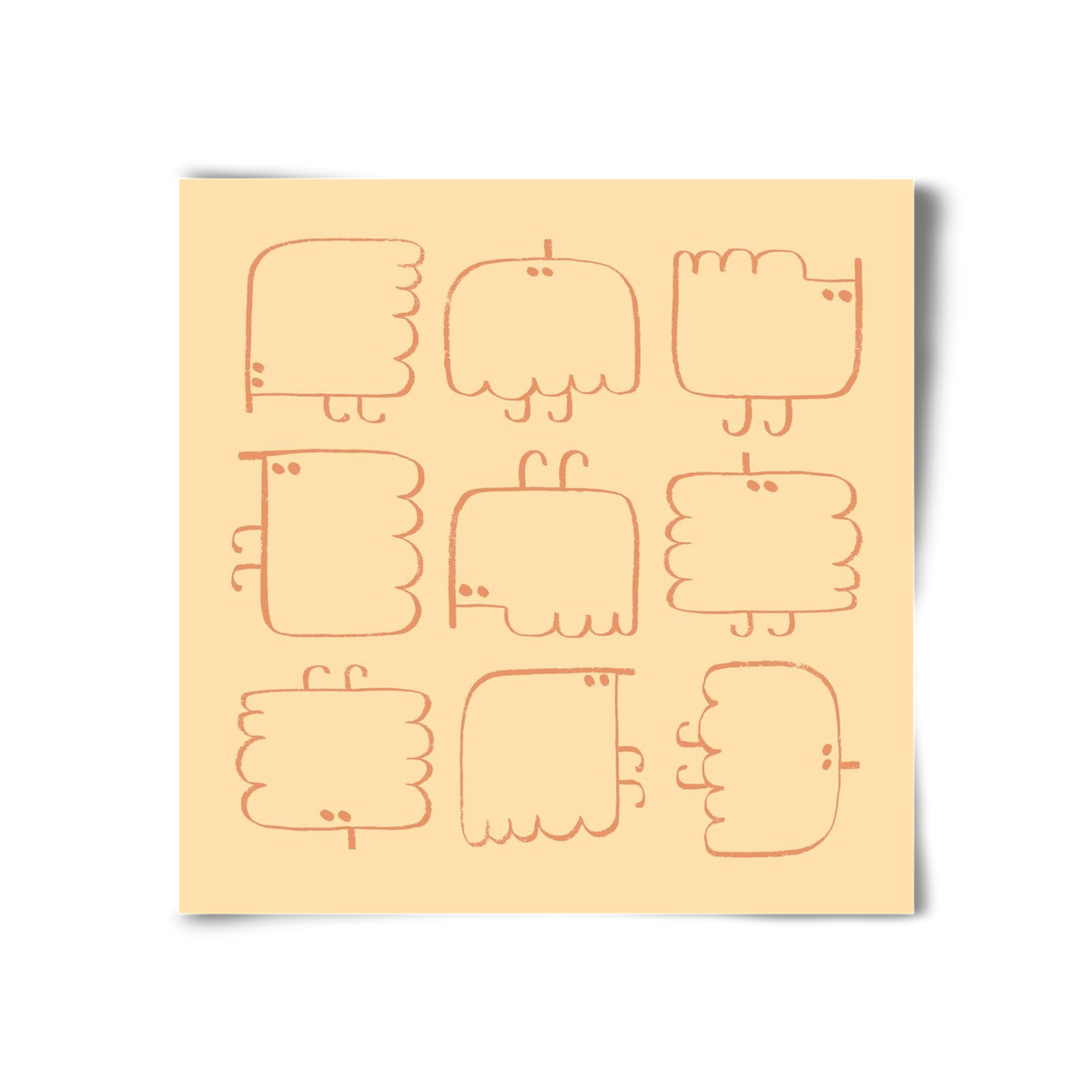 Funny Bird (cream), 30x30 cm, Keret nélkül