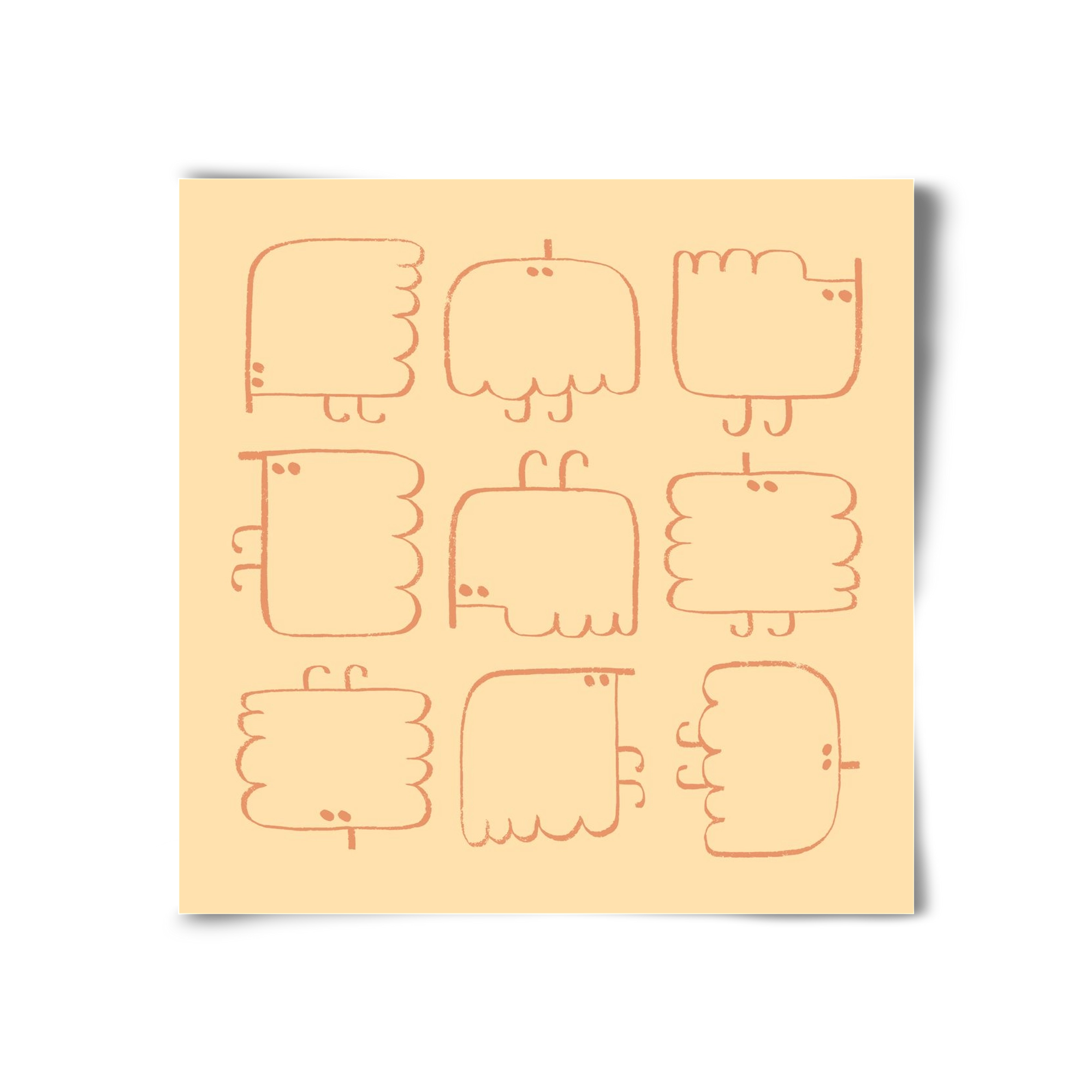 Funny Bird (cream), 30x30 cm, Keret nélkül