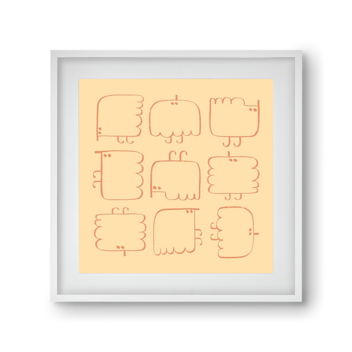 Funny Bird (cream), 30x30 cm (20x20 cm), Fehér keret, paszpartuval