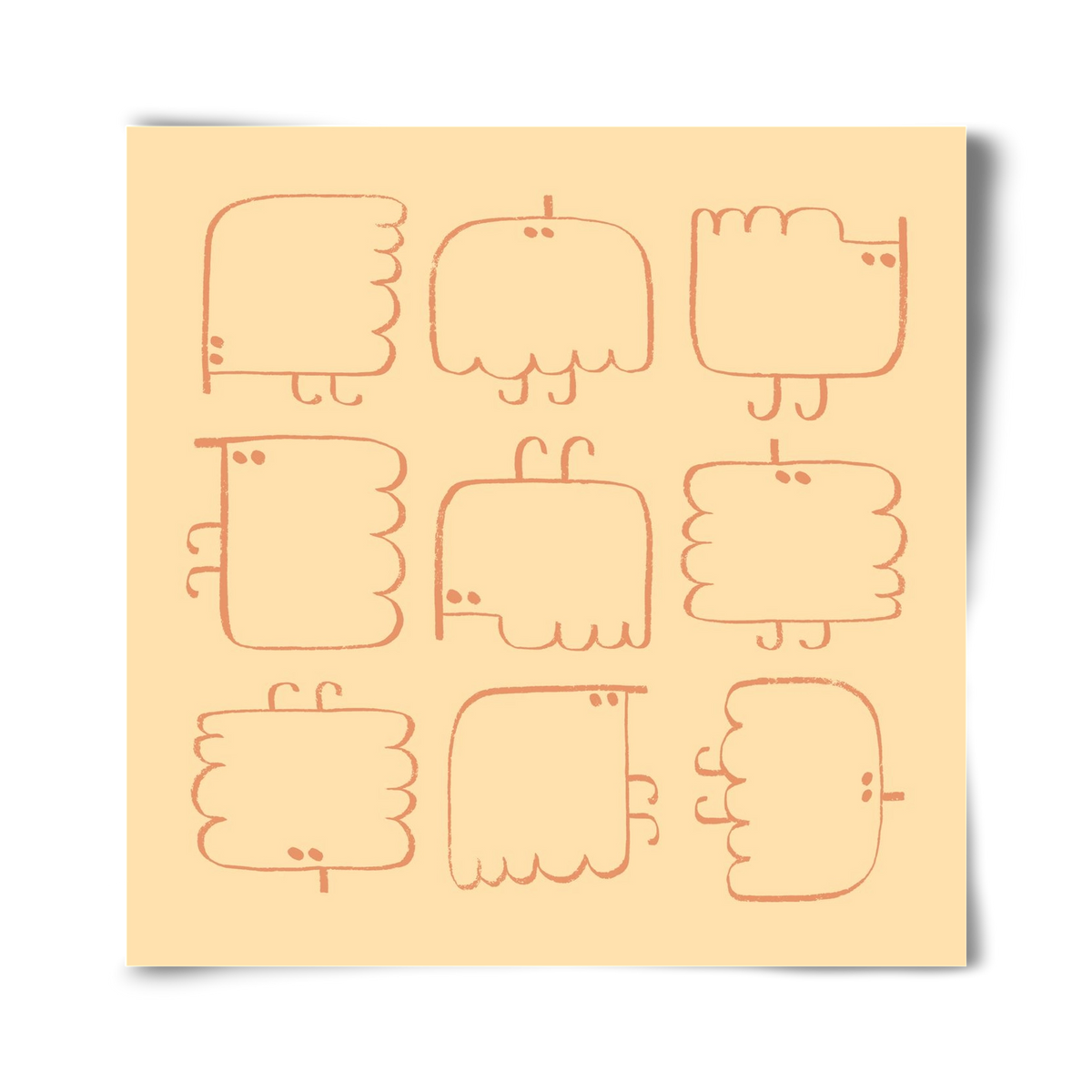 Funny Bird (cream), 40x40 cm, Keret nélkül