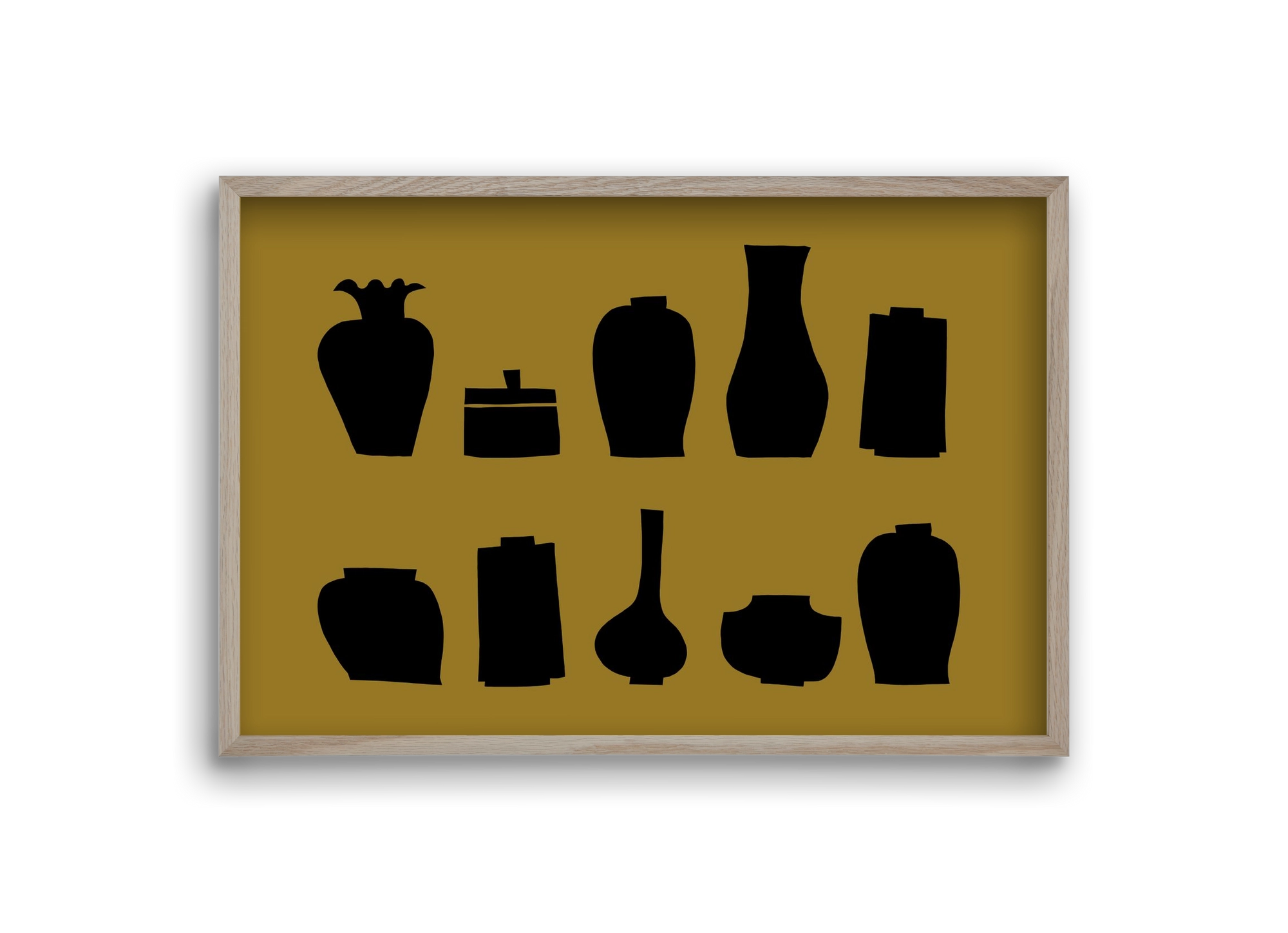 Vases line (ochre), 30x20 cm (30x20 cm), Tölgy keret