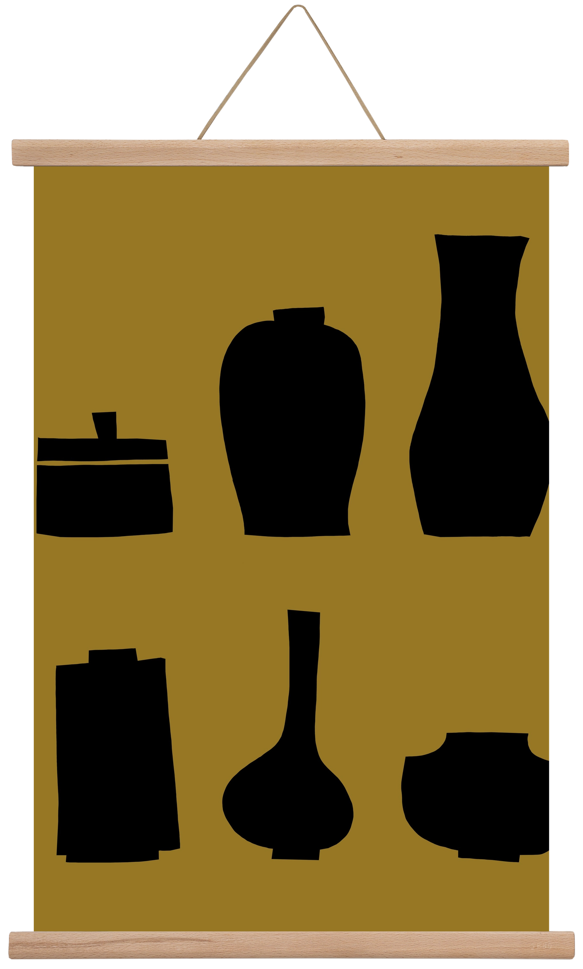 Vases line (ochre), 60x40 cm (60x40 cm), Tölgy akasztó