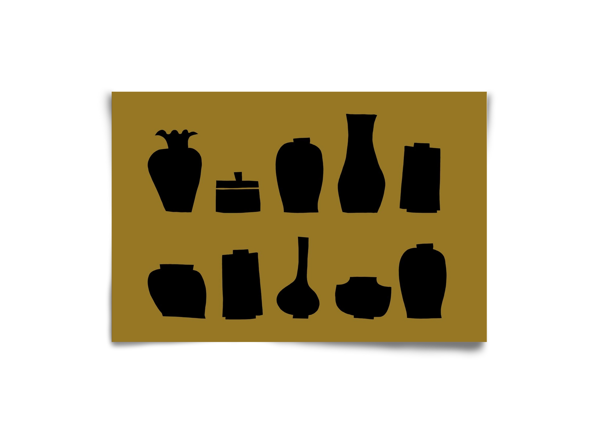 Vases line (ochre), 30x20 cm, Keret nélkül