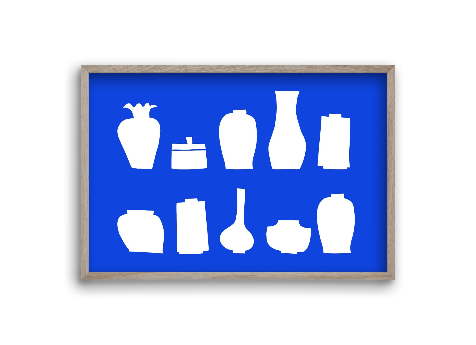 Vases line (blue), 30x20 cm (30x20 cm), Tölgy keret