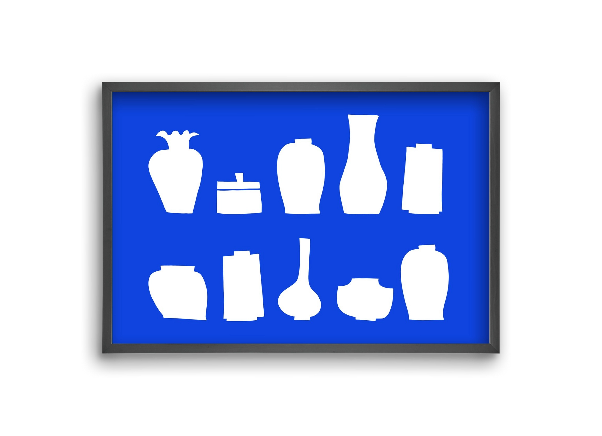 Vases line (blue), 30x20 cm (30x20 cm), Fekete keret