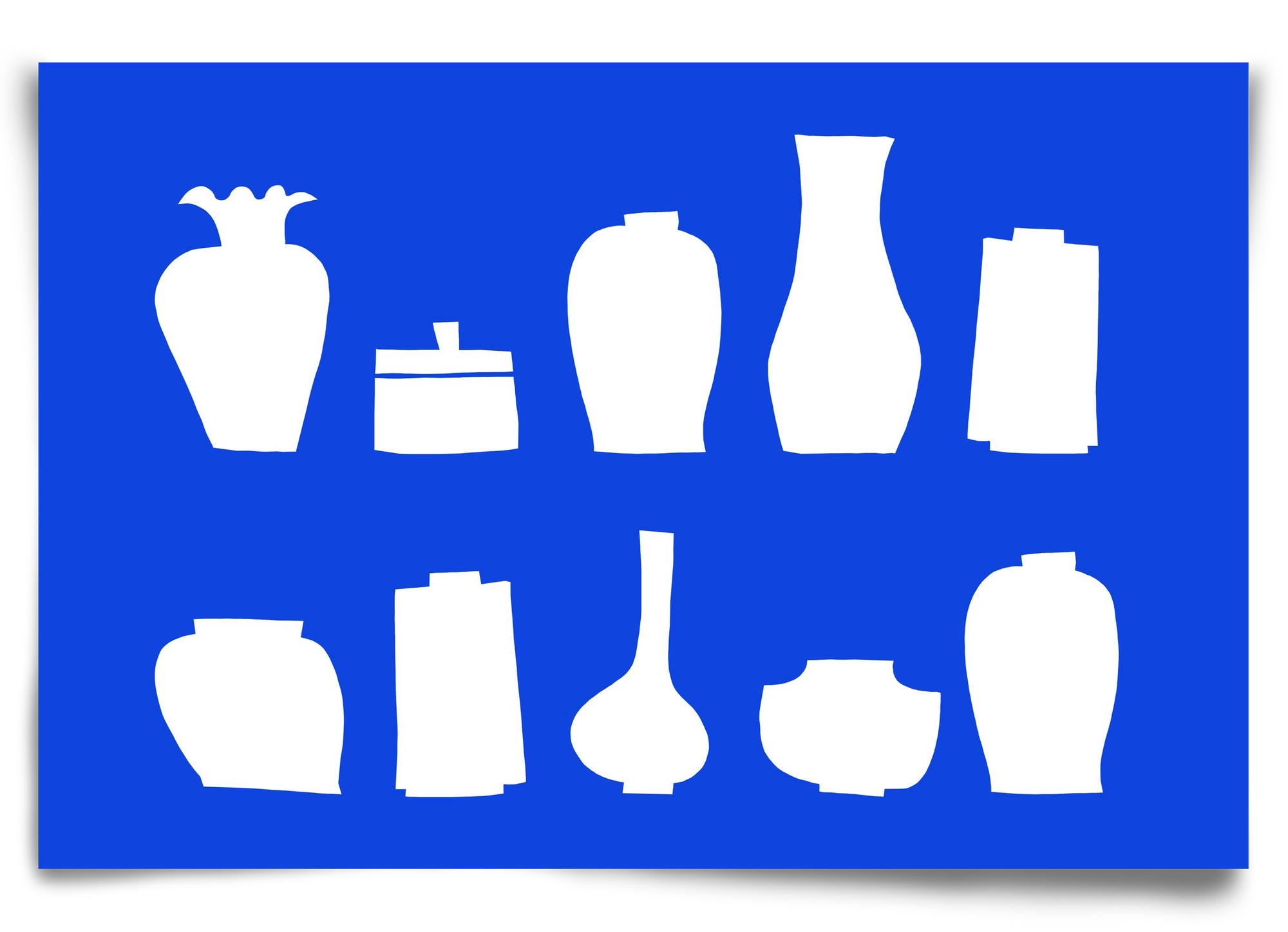 Vases line (blue), 90x60 cm, Keret nélkül
