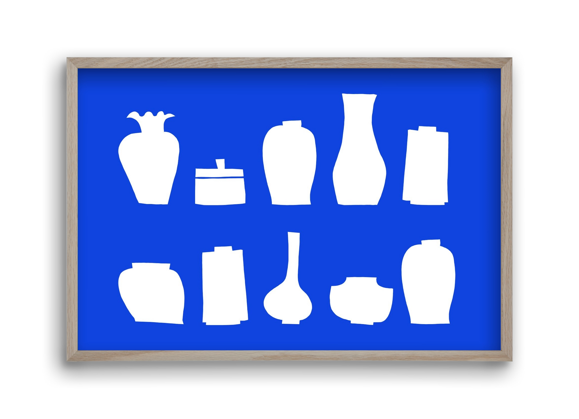 Vases line (blue), 45x30 cm (45x30 cm), Tölgy keret