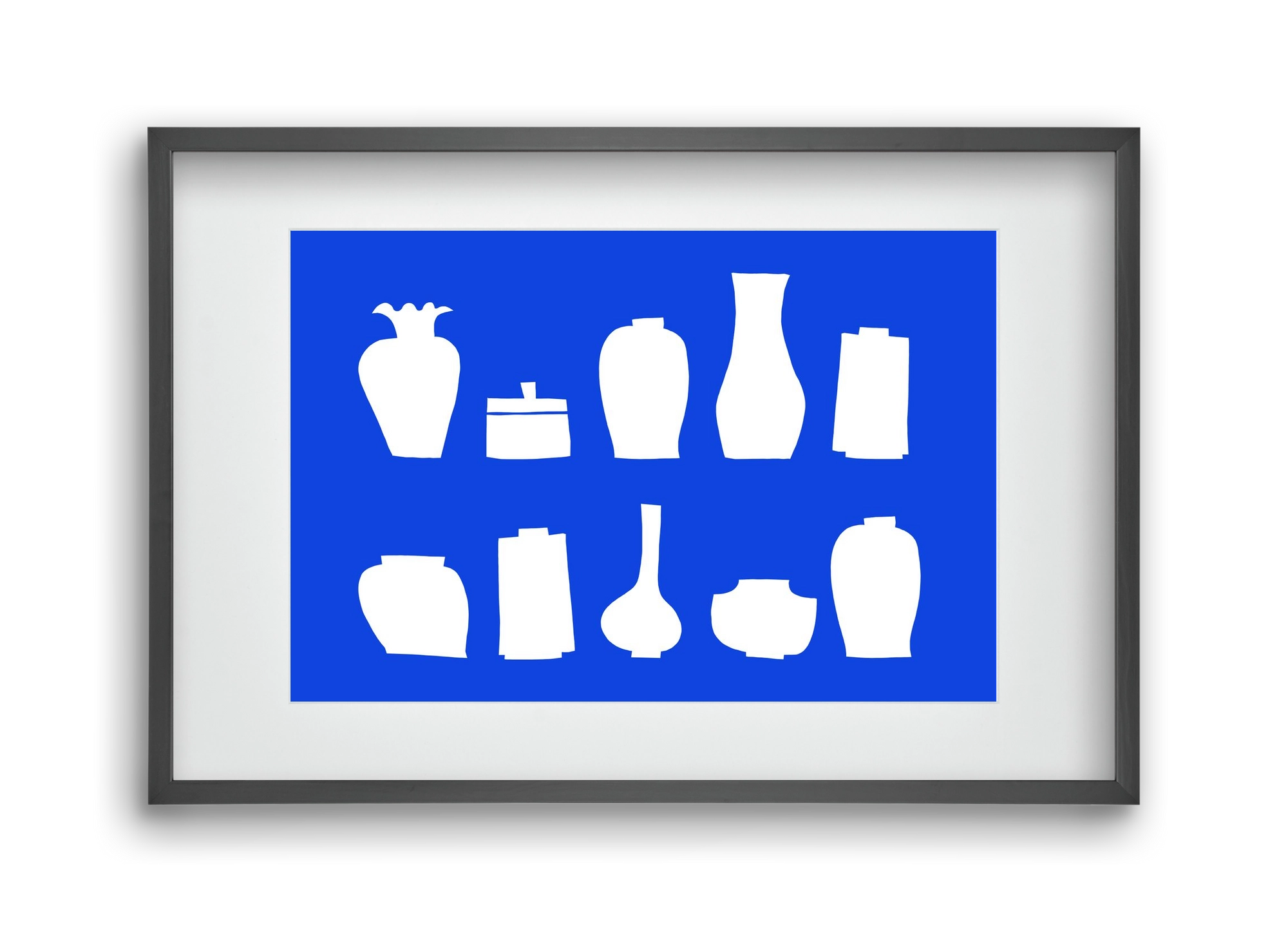 Vases line (blue), 45x30 cm (30x20 cm), Fekete keret, paszpartuval