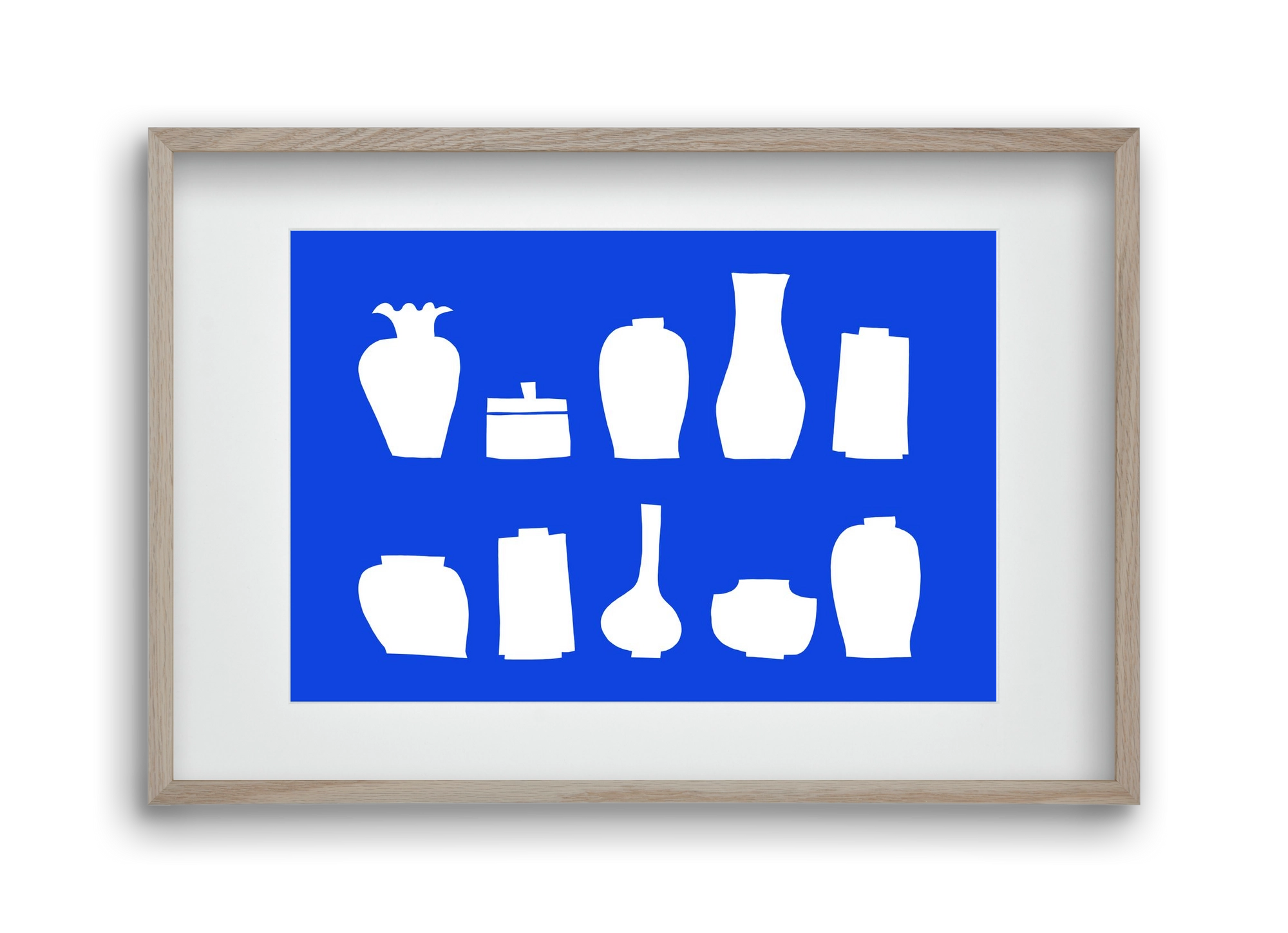 Vases line (blue), 45x30 cm (30x20 cm), Tölgy keret, paszpartuval