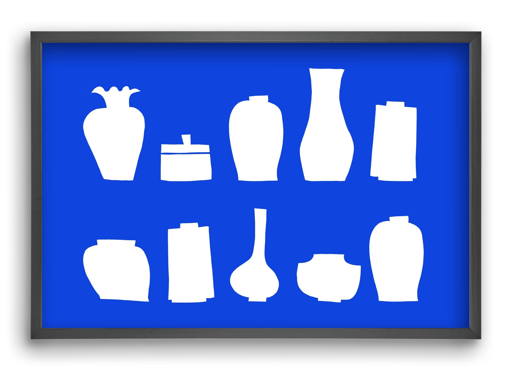 Vases line (blue), 60x40 cm (60x40 cm), Fekete keret