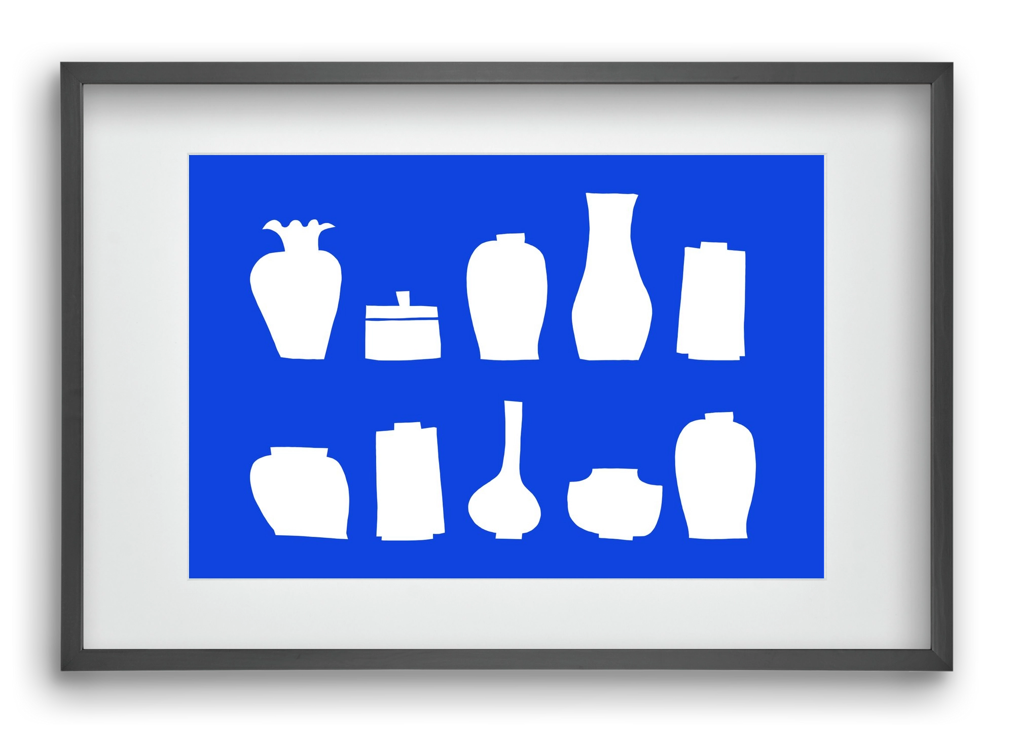 Vases line (blue), 60x40 cm (45x30 cm), Fekete keret, paszpartuval