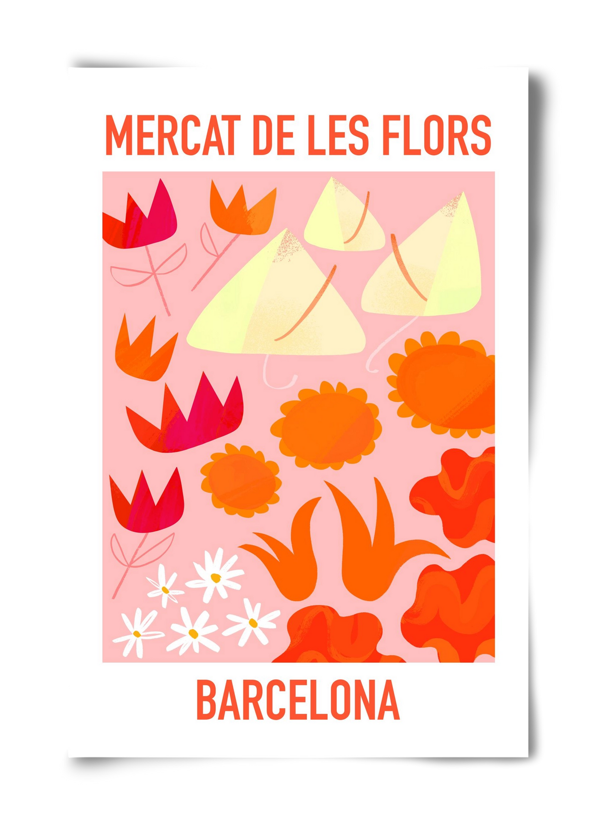 Flower Market Barcelona, 40x60 cm, Keret nélkül