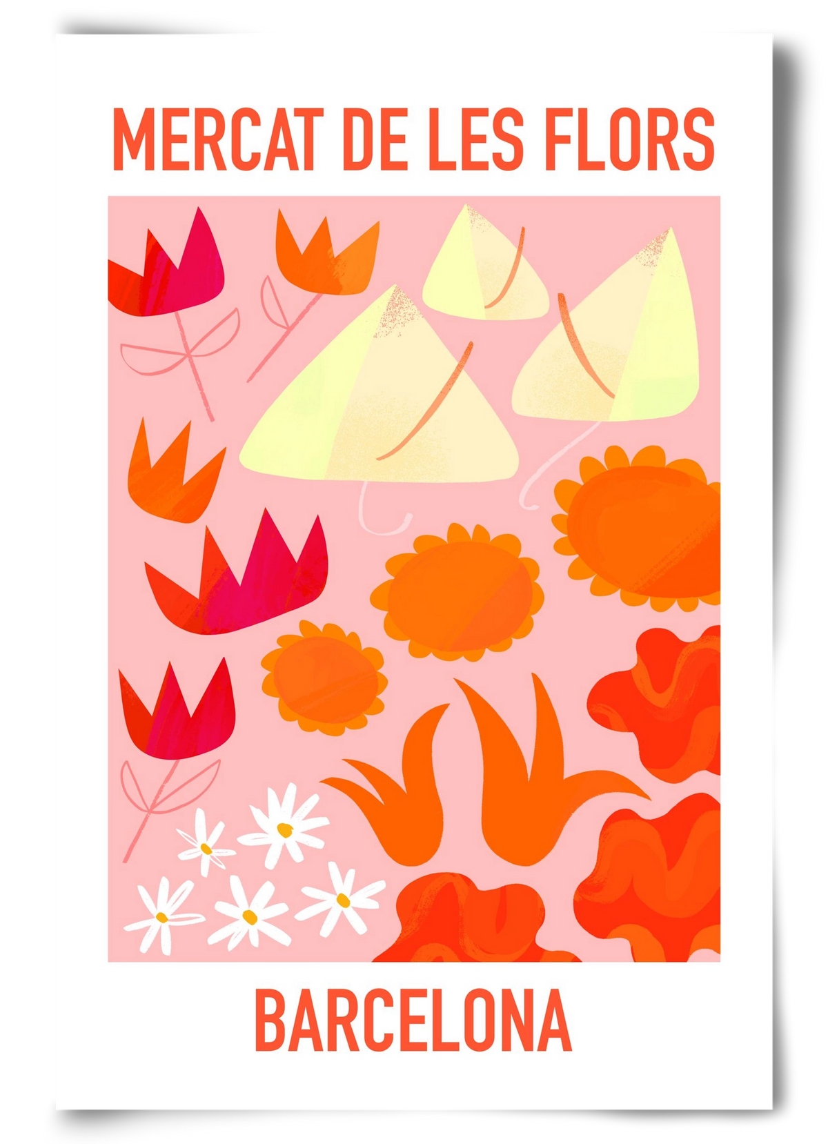 Flower Market Barcelona, 60x90 cm, Keret nélkül