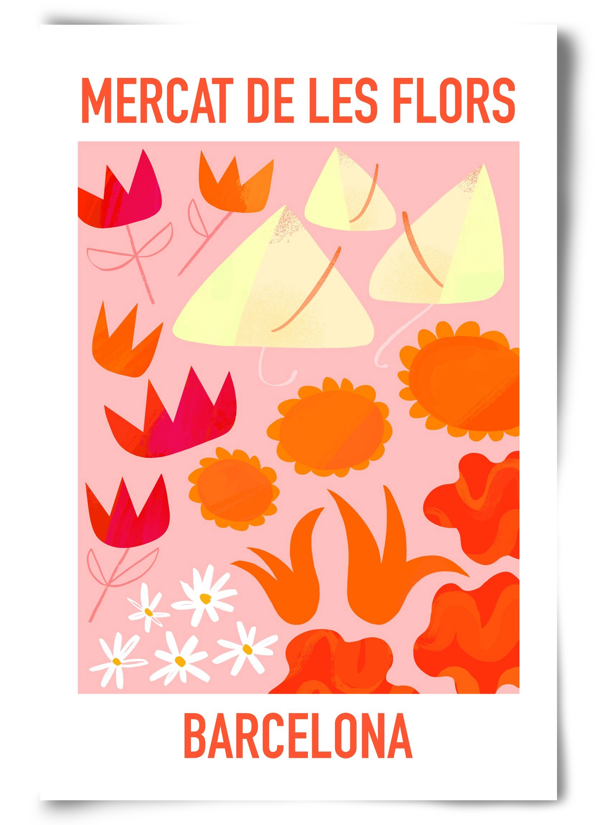 Flower Market Barcelona, 60x90 cm, Keret nélkül