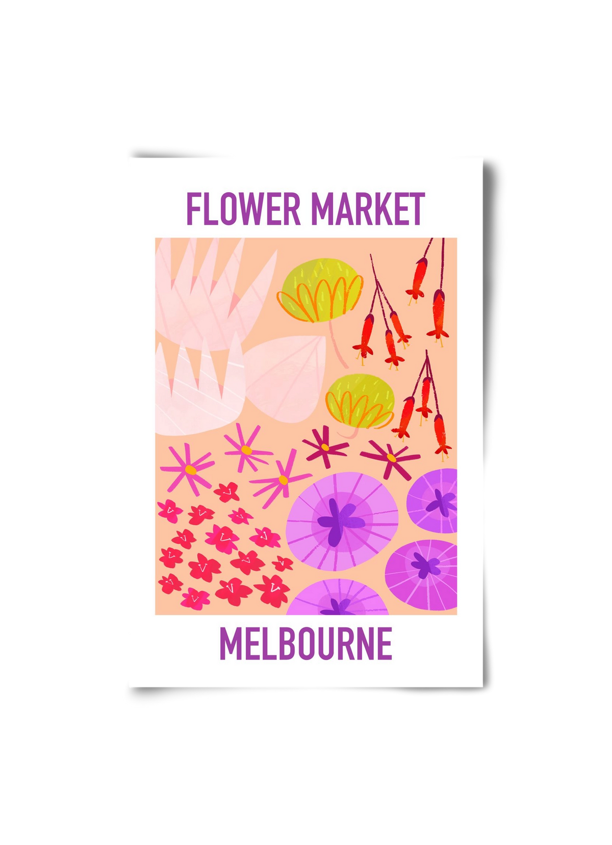 Flower Market Melbourne, 20x30 cm, Keret nélkül
