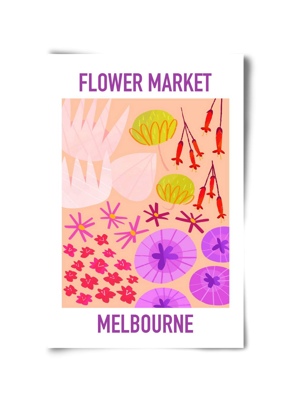 Flower Market Melbourne, 30x45 cm, Keret nélkül