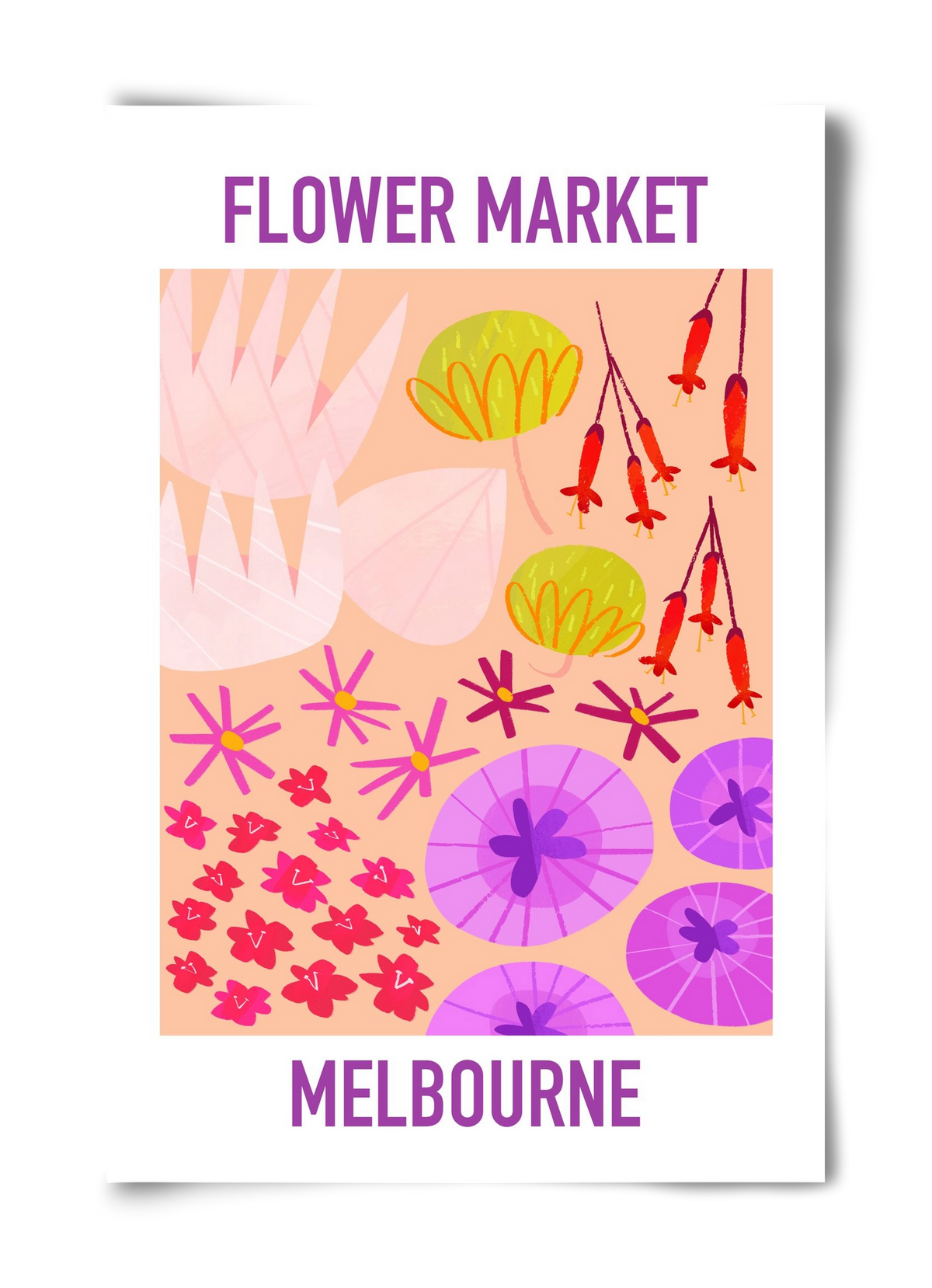 Flower Market Melbourne, 40x60 cm, Keret nélkül