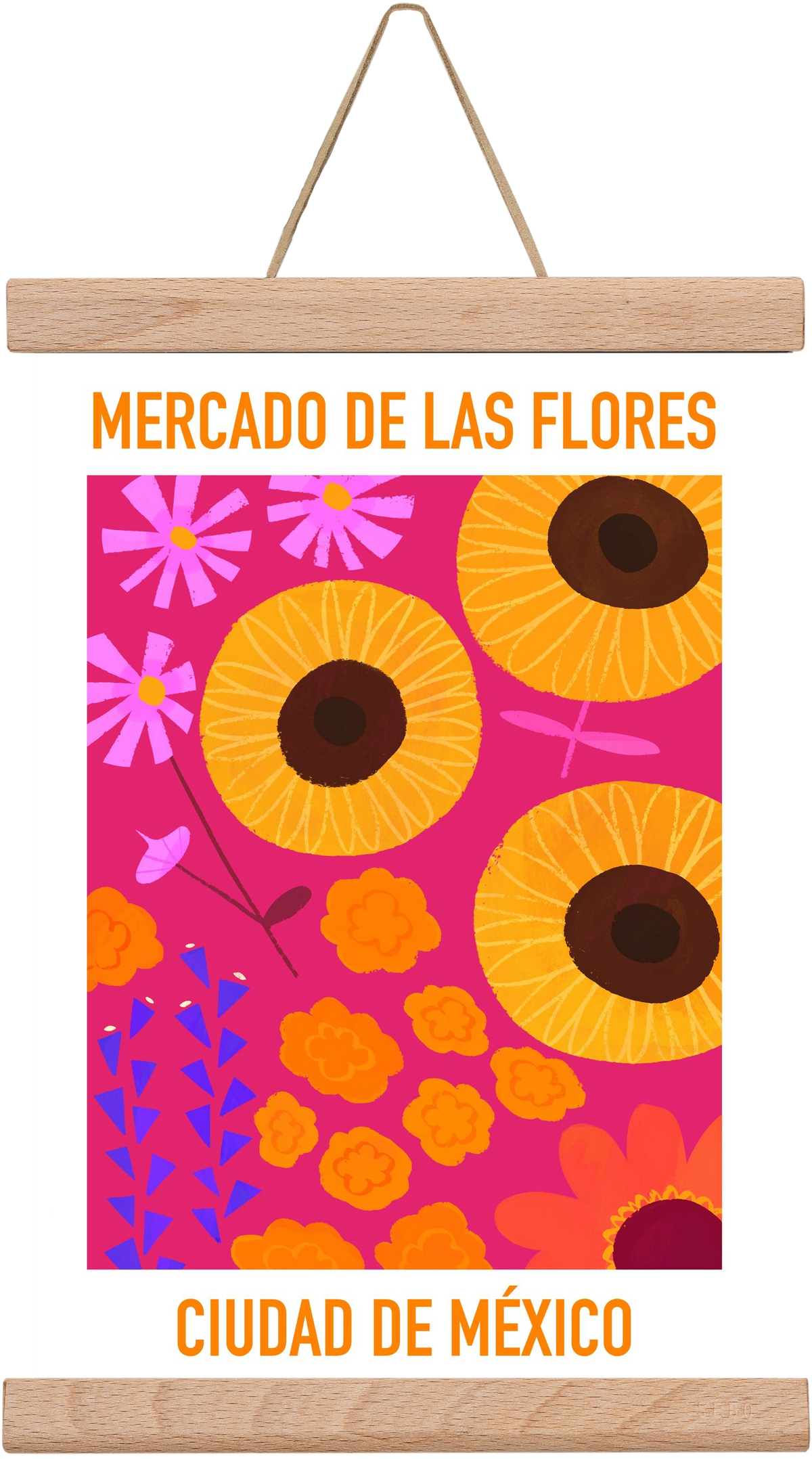 Flower Market Ciudad de México, 20x30 cm (20x30 cm), Tölgy akasztó