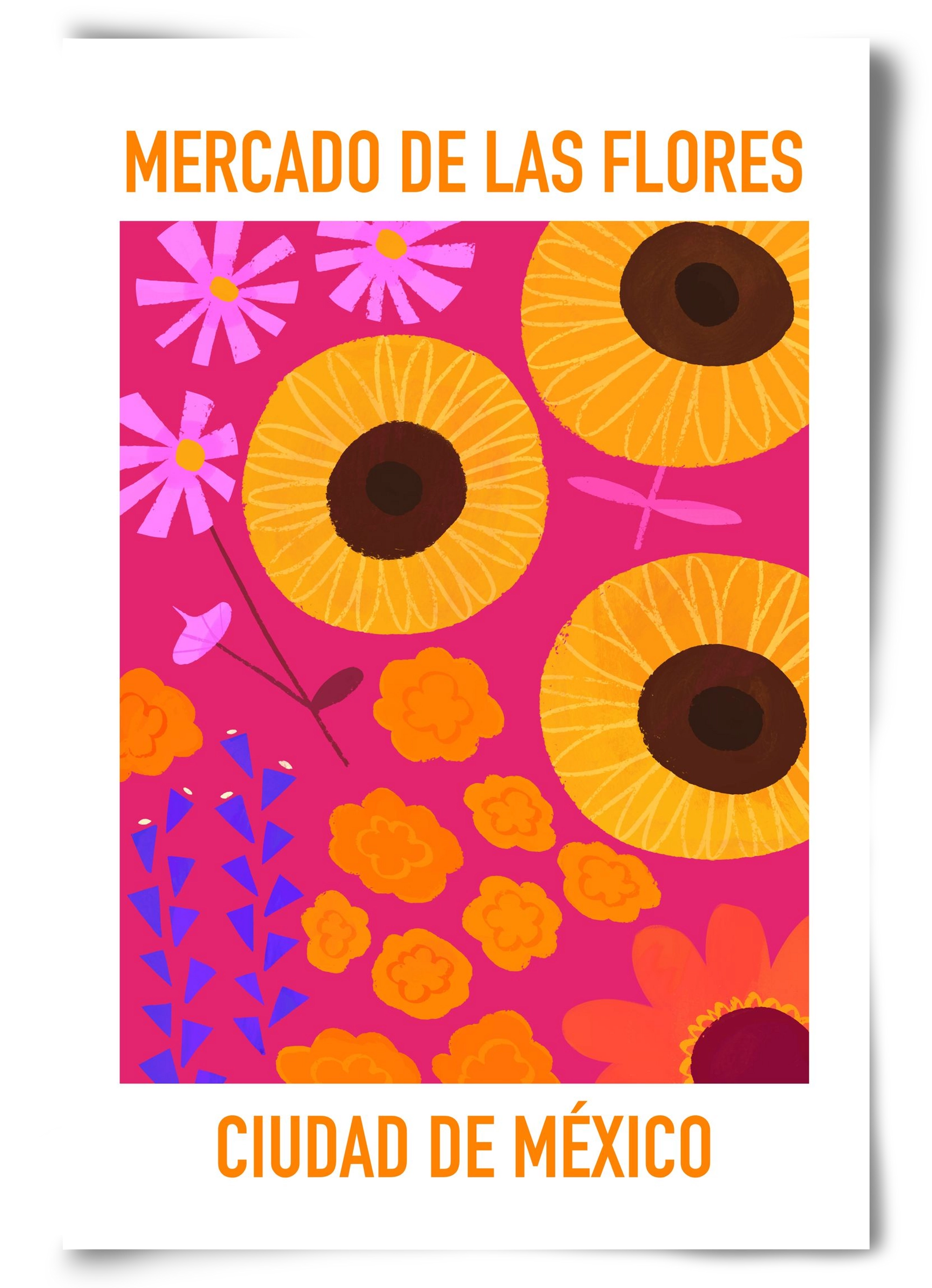 Flower Market Ciudad de México, 60x90 cm, Keret nélkül