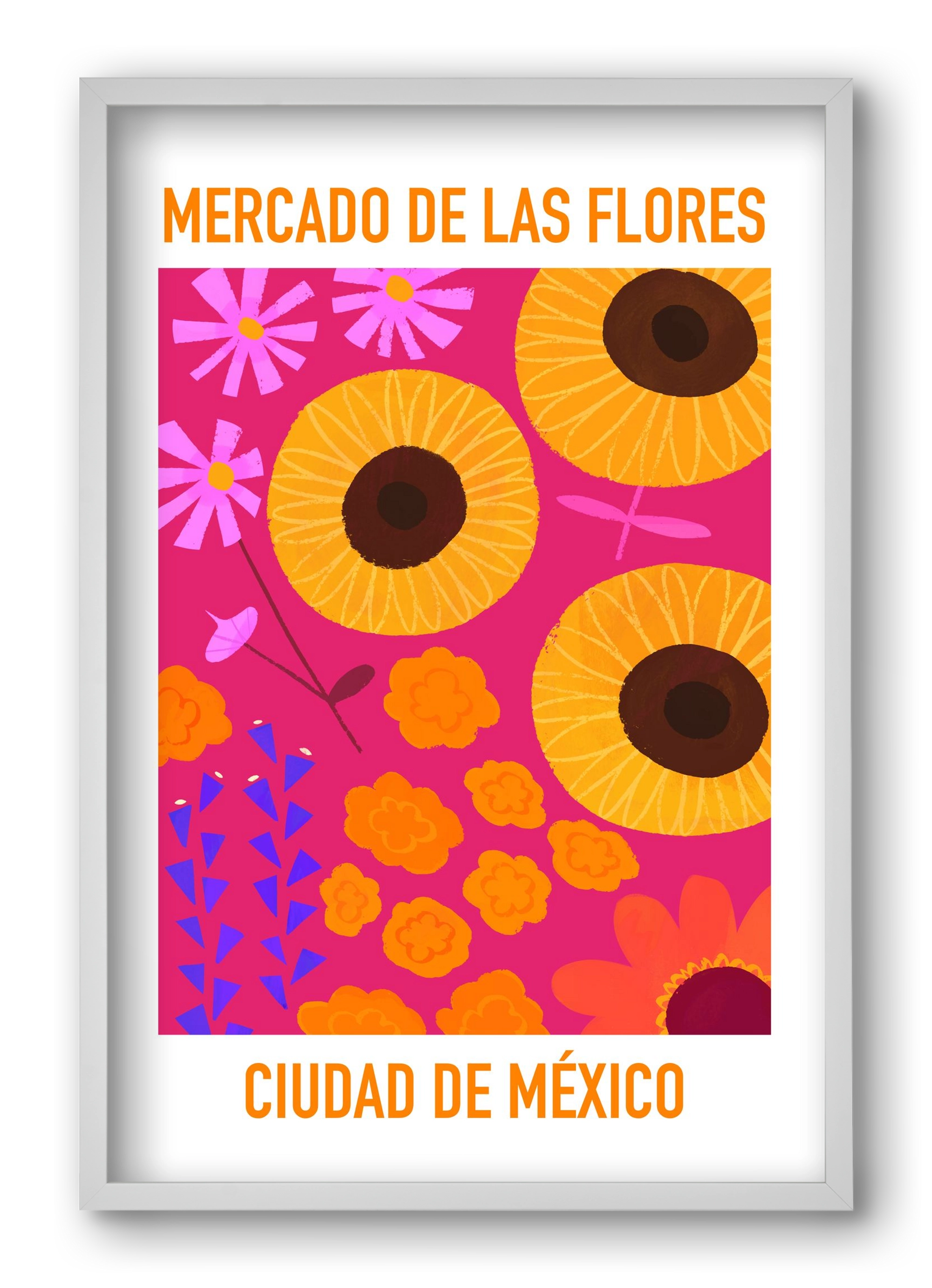 Flower Market Ciudad de México, 40x60 cm (40x60 cm), Fehér keret