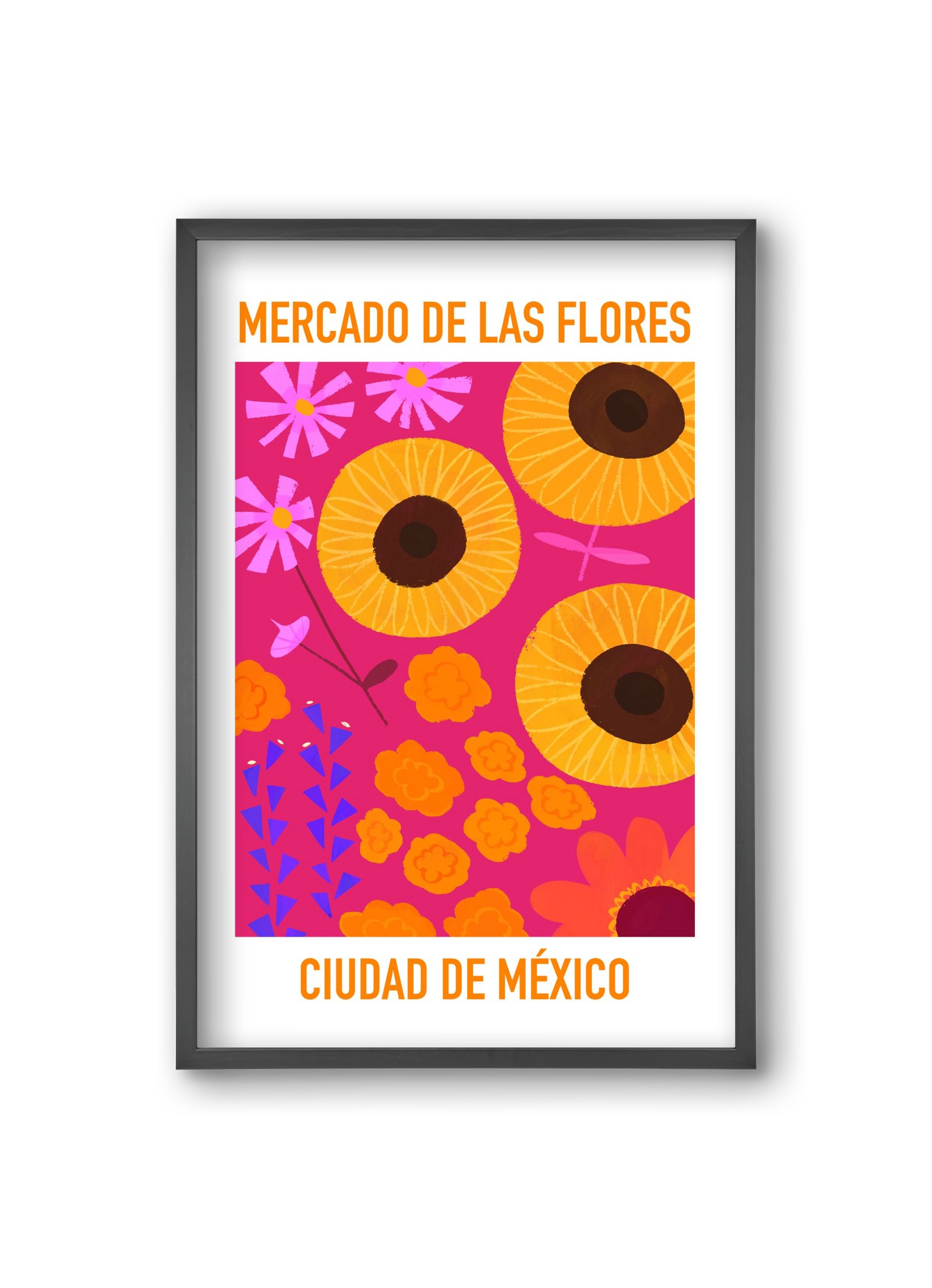 Flower Market Ciudad de México, 20x30 cm (20x30 cm), Fekete keret