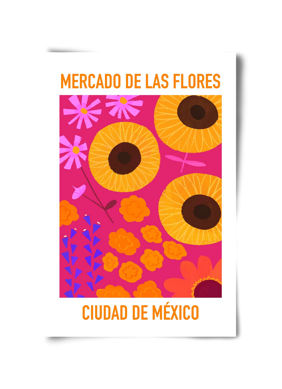 Flower Market Ciudad de México, 30x45 cm, Keret nélkül