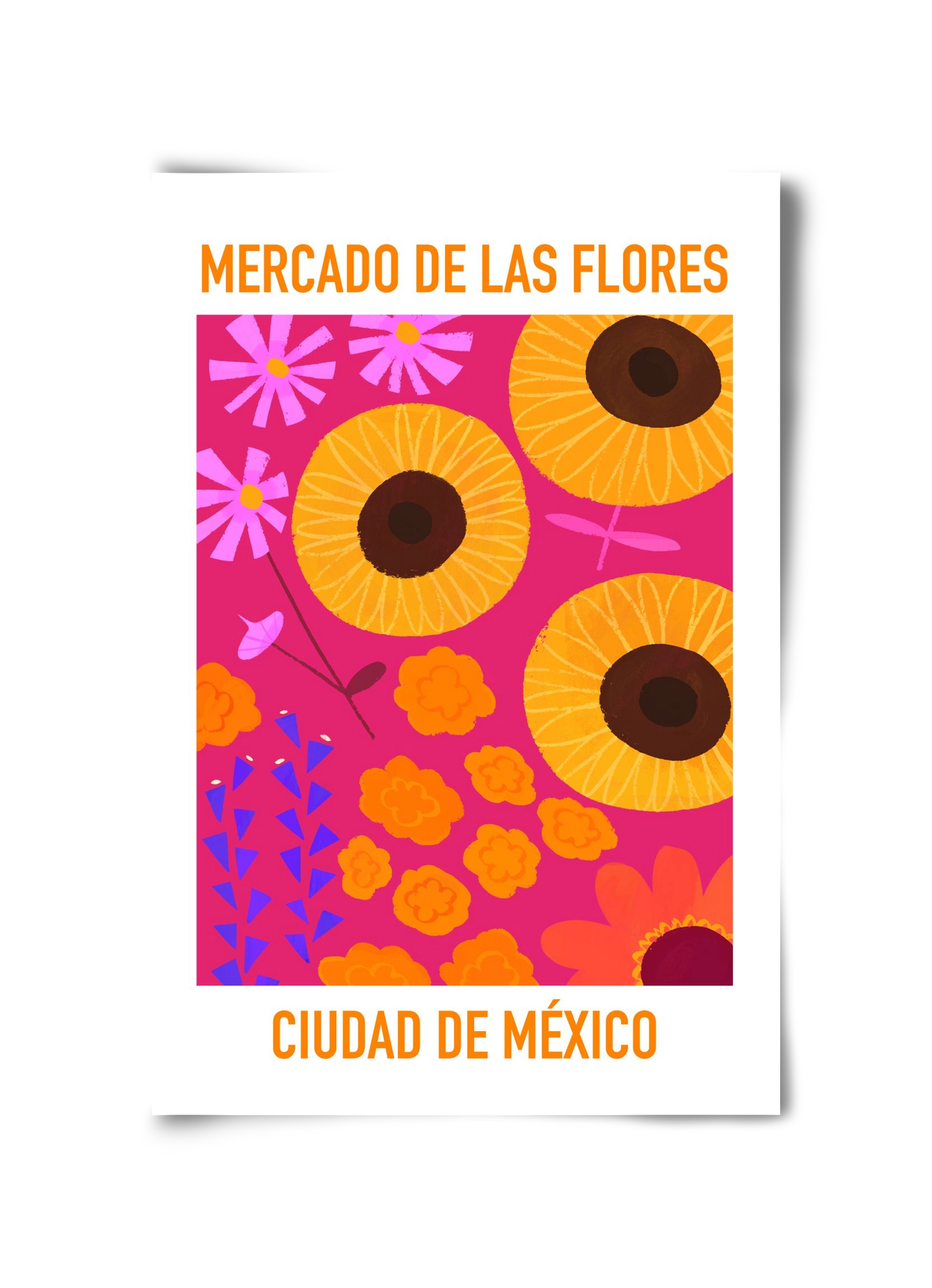 Flower Market Ciudad de México, 30x45 cm, Keret nélkül