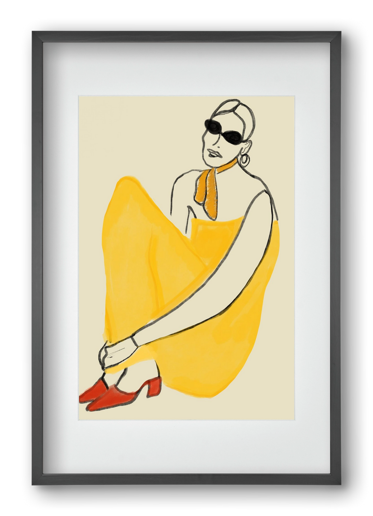 Vivie , 40x60 cm (30x45 cm), Fekete keret, paszpartuval