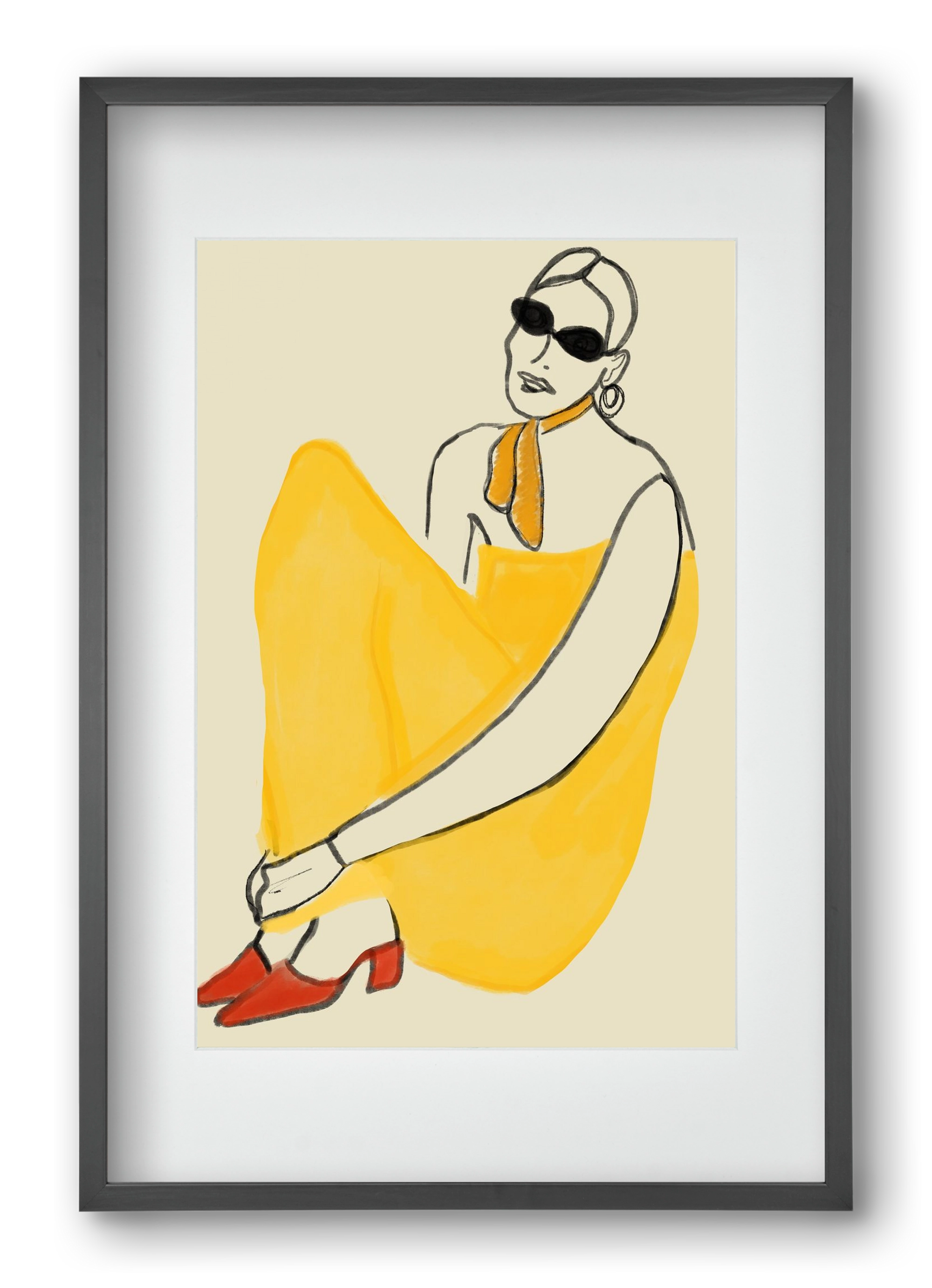 Vivie , 40x60 cm (30x45 cm), Fekete keret, paszpartuval