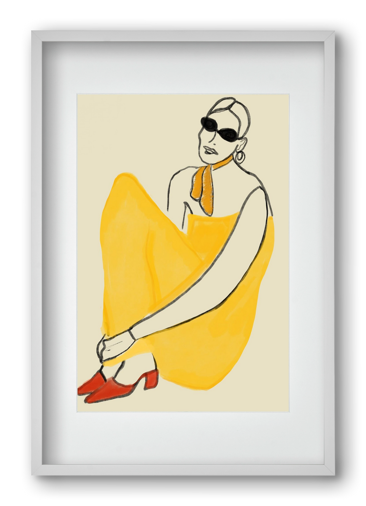 Vivie , 40x60 cm (30x45 cm), Fehér keret, paszpartuval