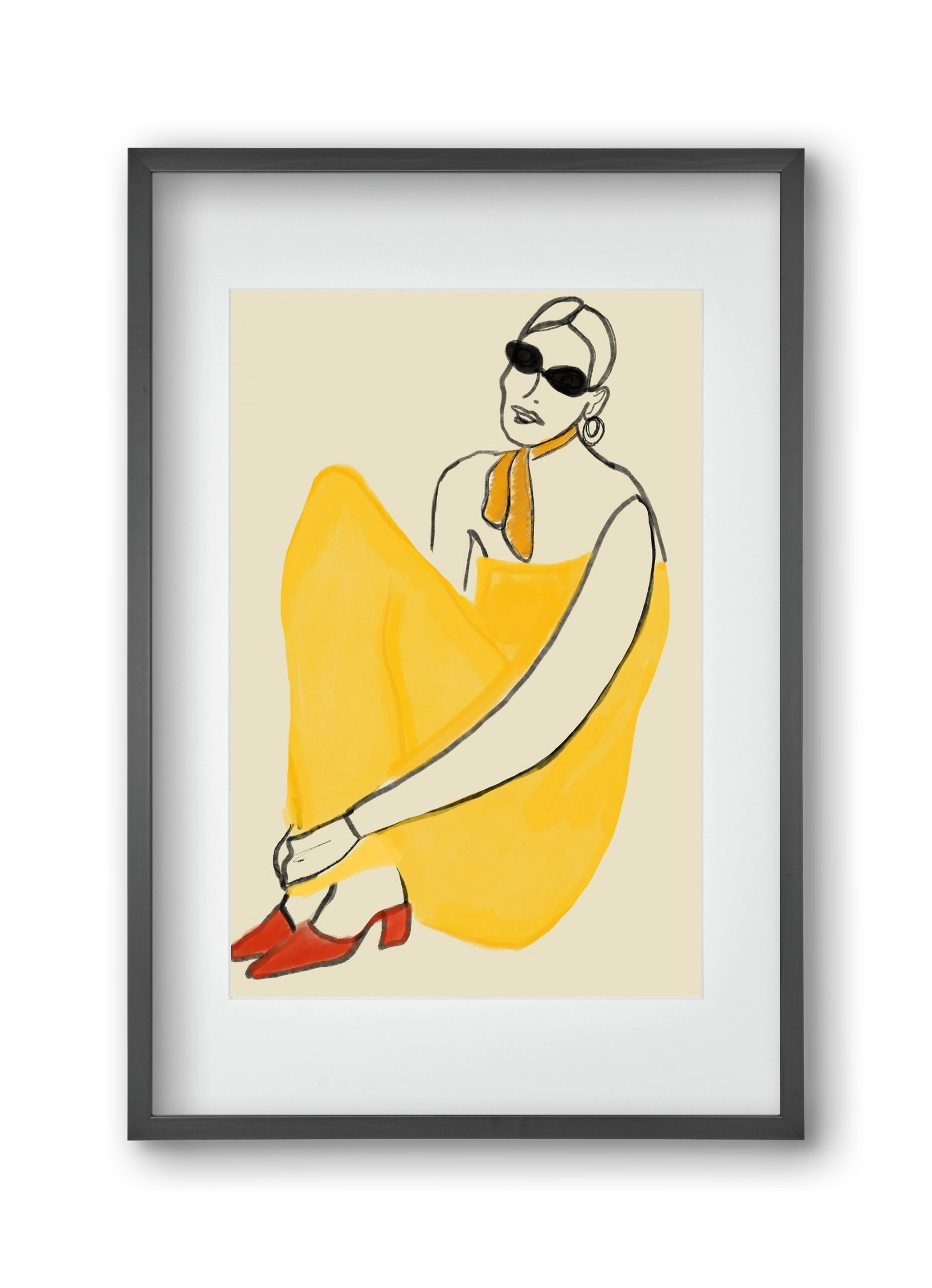 Vivie , 30x45 cm (20x30 cm), Fekete keret, paszpartuval