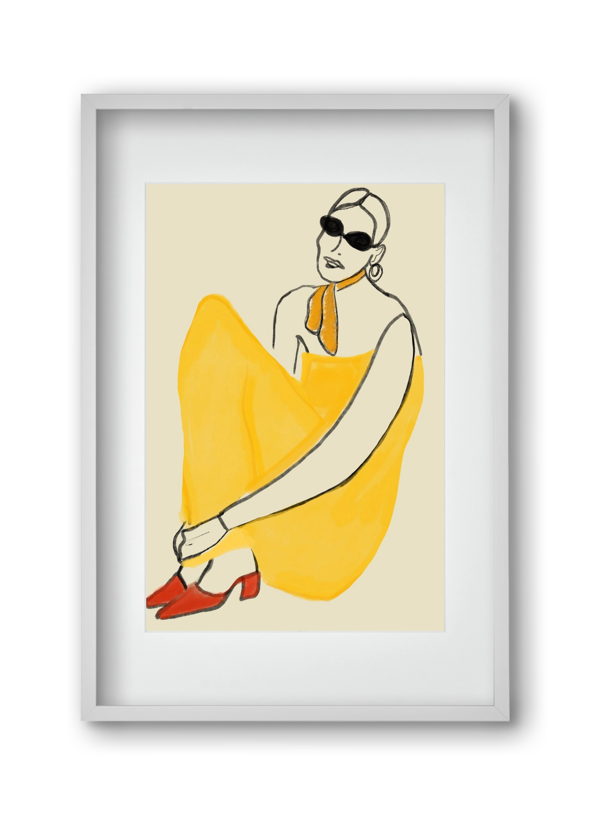 Vivie , 30x45 cm (20x30 cm), Fehér keret, paszpartuval