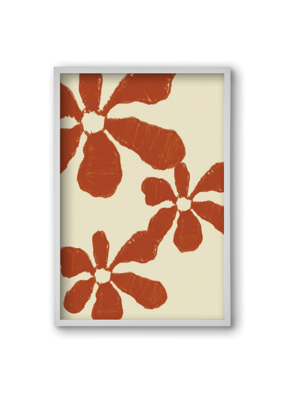 Terracotta flowers , 20x30 cm (20x30 cm), Fehér keret