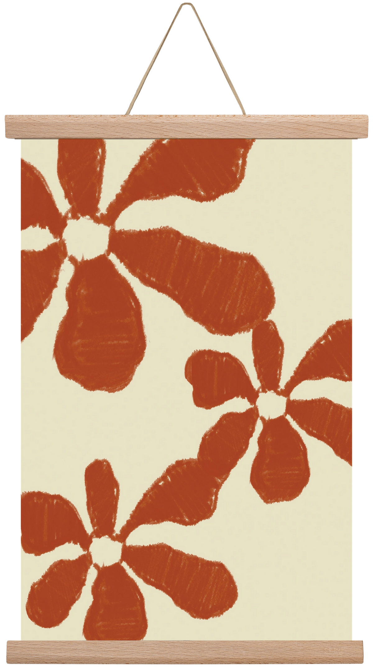 Terracotta flowers , 30x45 cm (30x45 cm), Tölgy akasztó