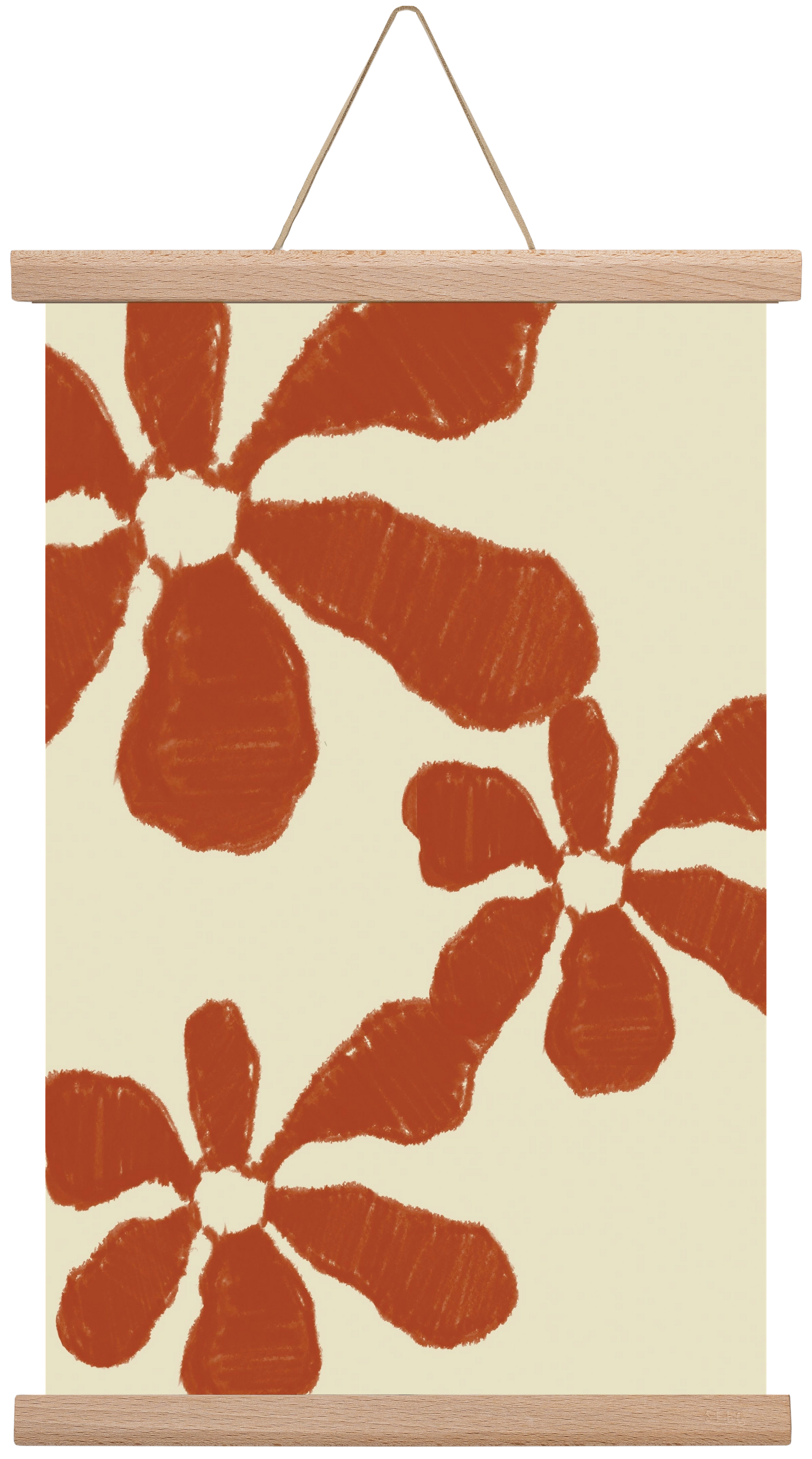 Terracotta flowers , 30x45 cm (30x45 cm), Tölgy akasztó