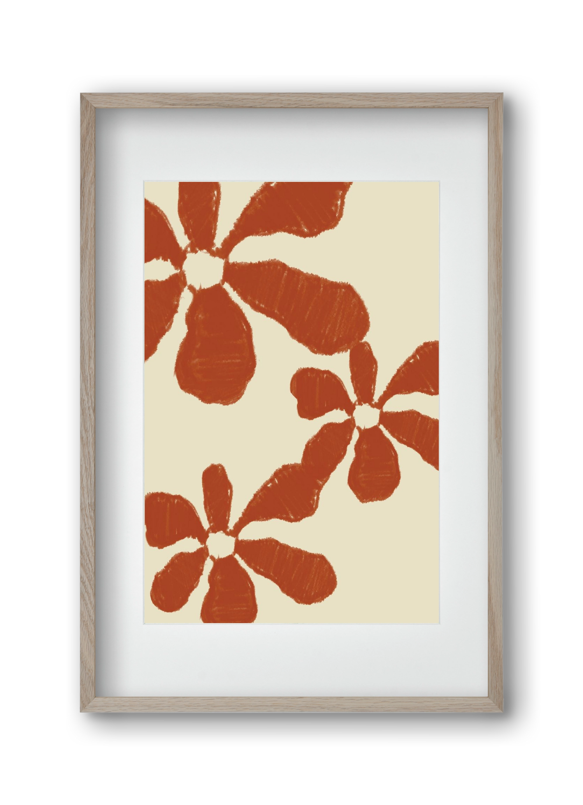 Terracotta flowers , 30x45 cm (20x30 cm), Tölgy keret, paszpartuval